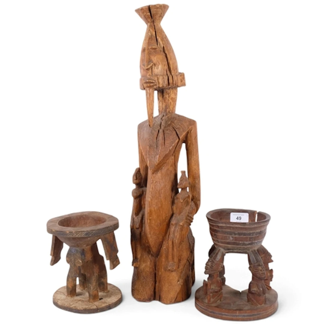 A Basikasingo ancestor figure, carved wood, Congo, H60cm, an...