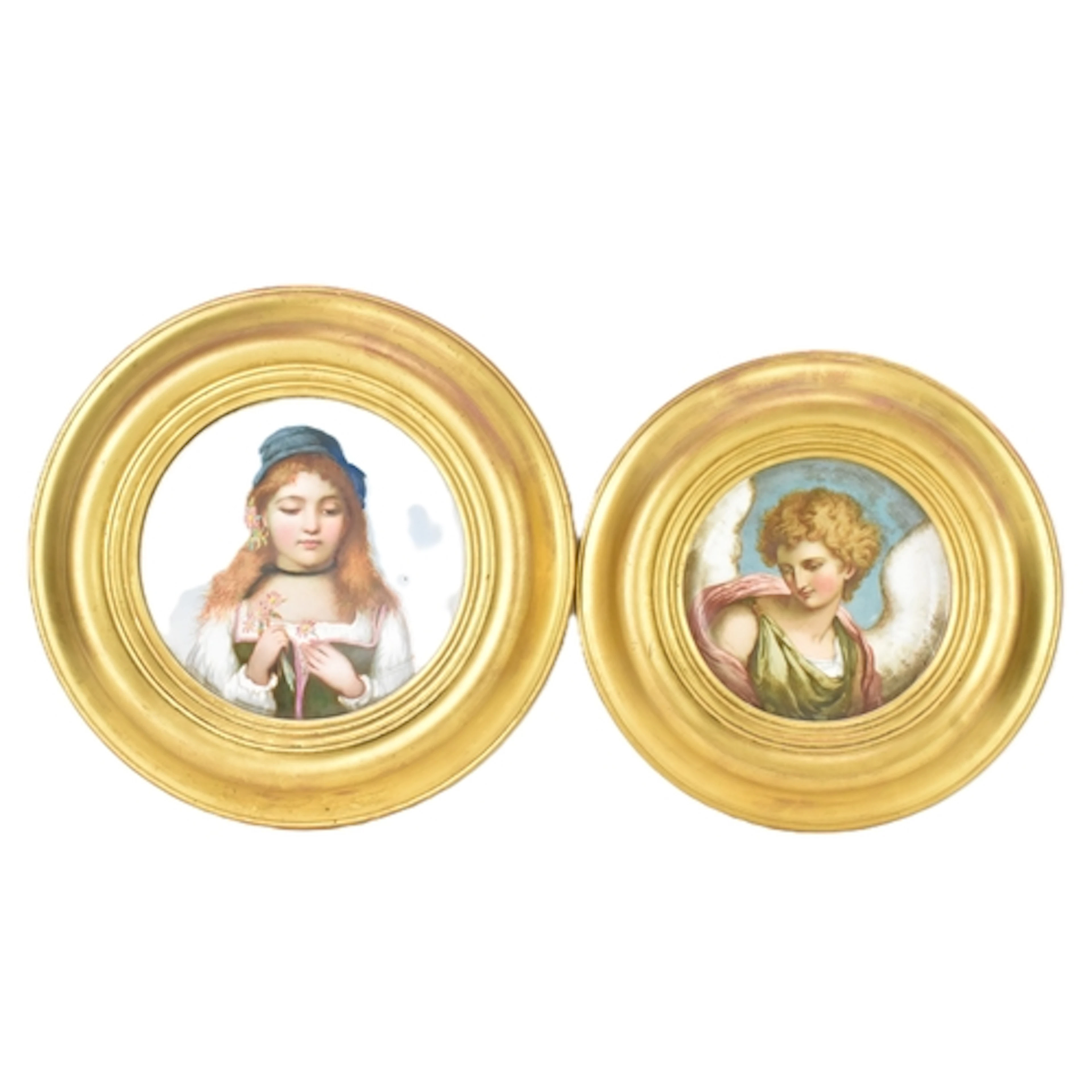 A pair of 19th century Minton porcelain plates mounted in gi...