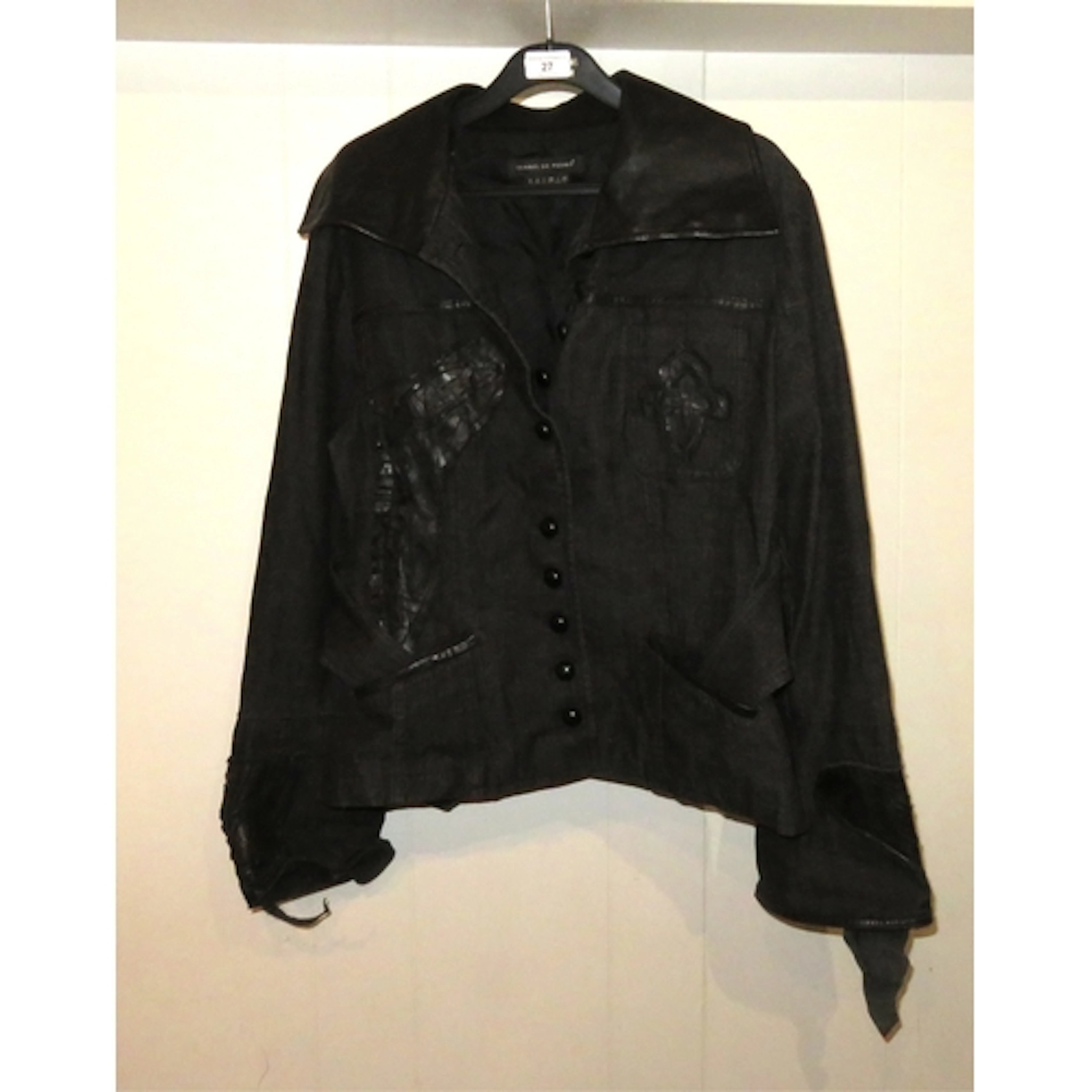 Ladies leather and black denim jacket by Isabel De Pedro, si...