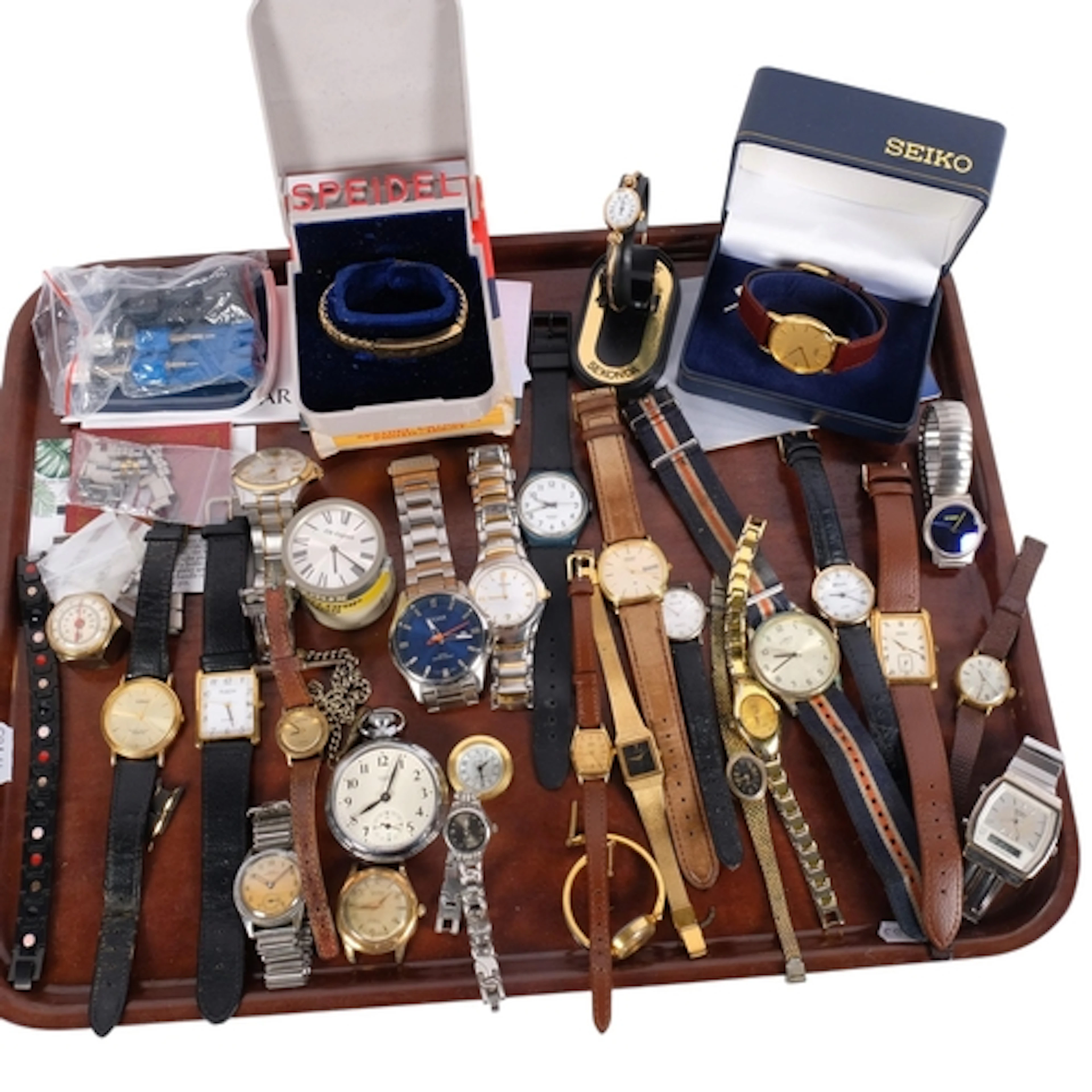 A large collection of various wrist and pocket watches, make...