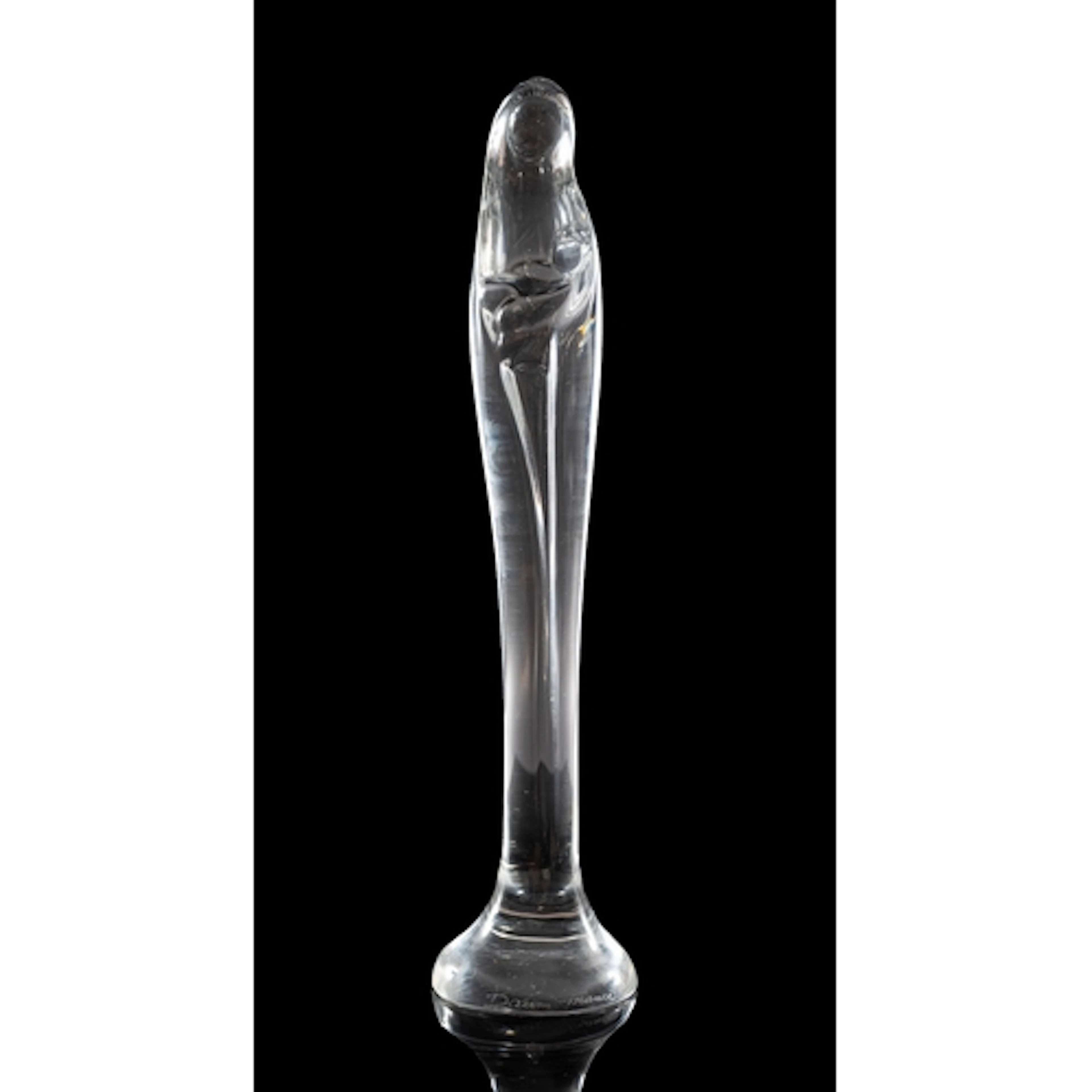A Daum clear glass Madonna and Child, diamond point etched t...