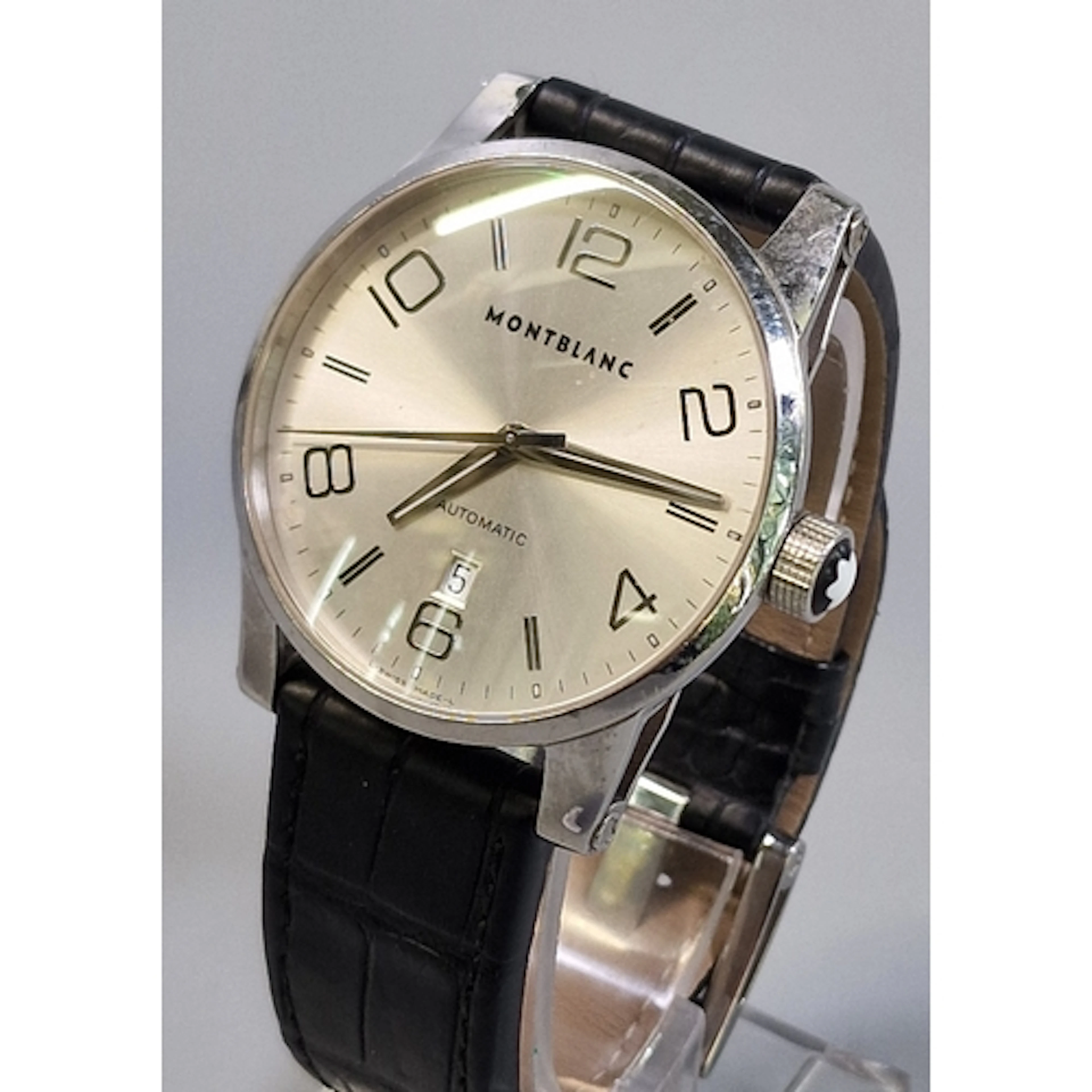 Mont Blanc Timewalker Heritage steel automatic wristwatch, w...
