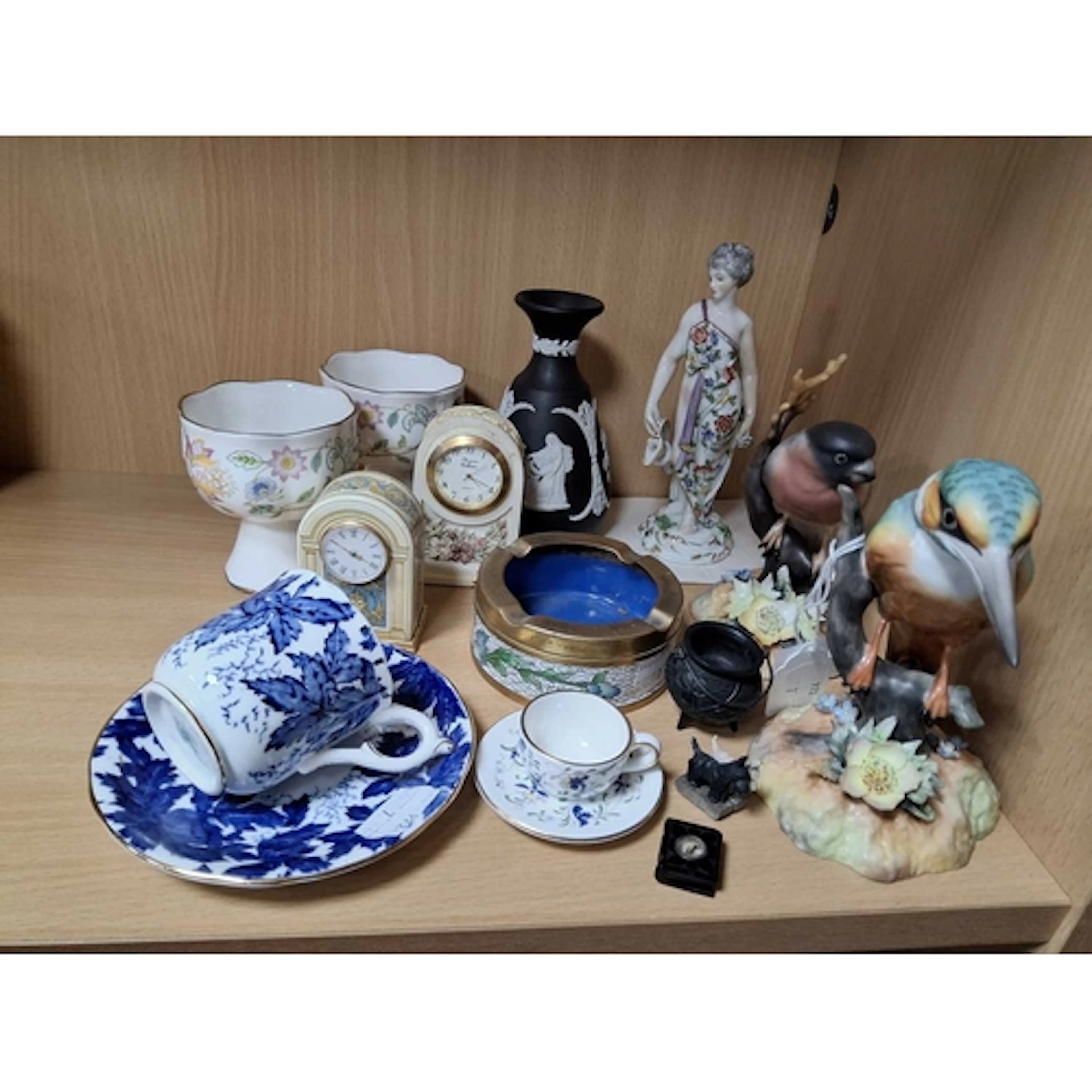 A GROUP OF CERAMICS, ETC, to include a continental figure of...