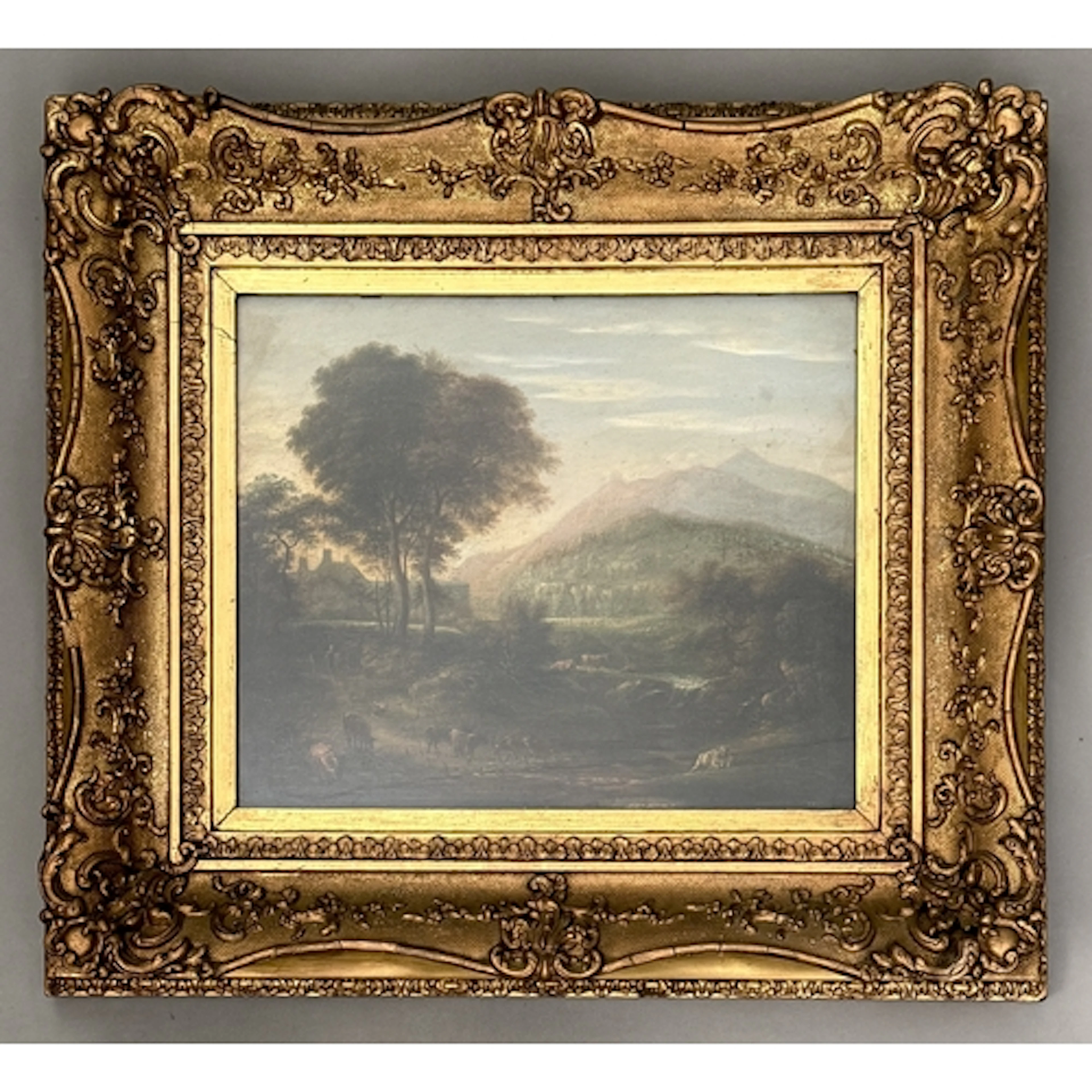 Patrick Nasmyth (Scottish, 1787-1831) Figures and cattle in ...