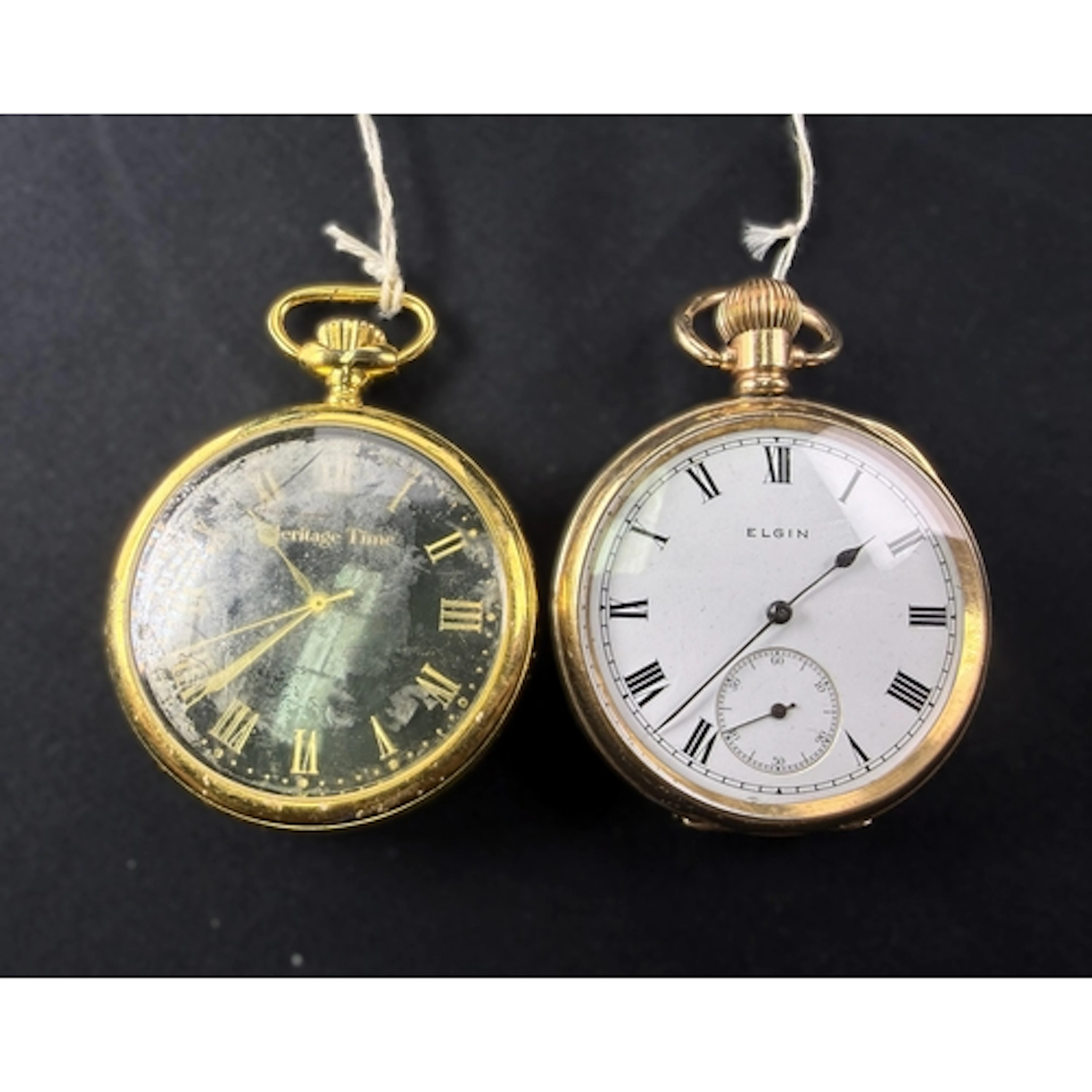 A gent's gold plated keyless hunter pocket watch by Elgin, b...