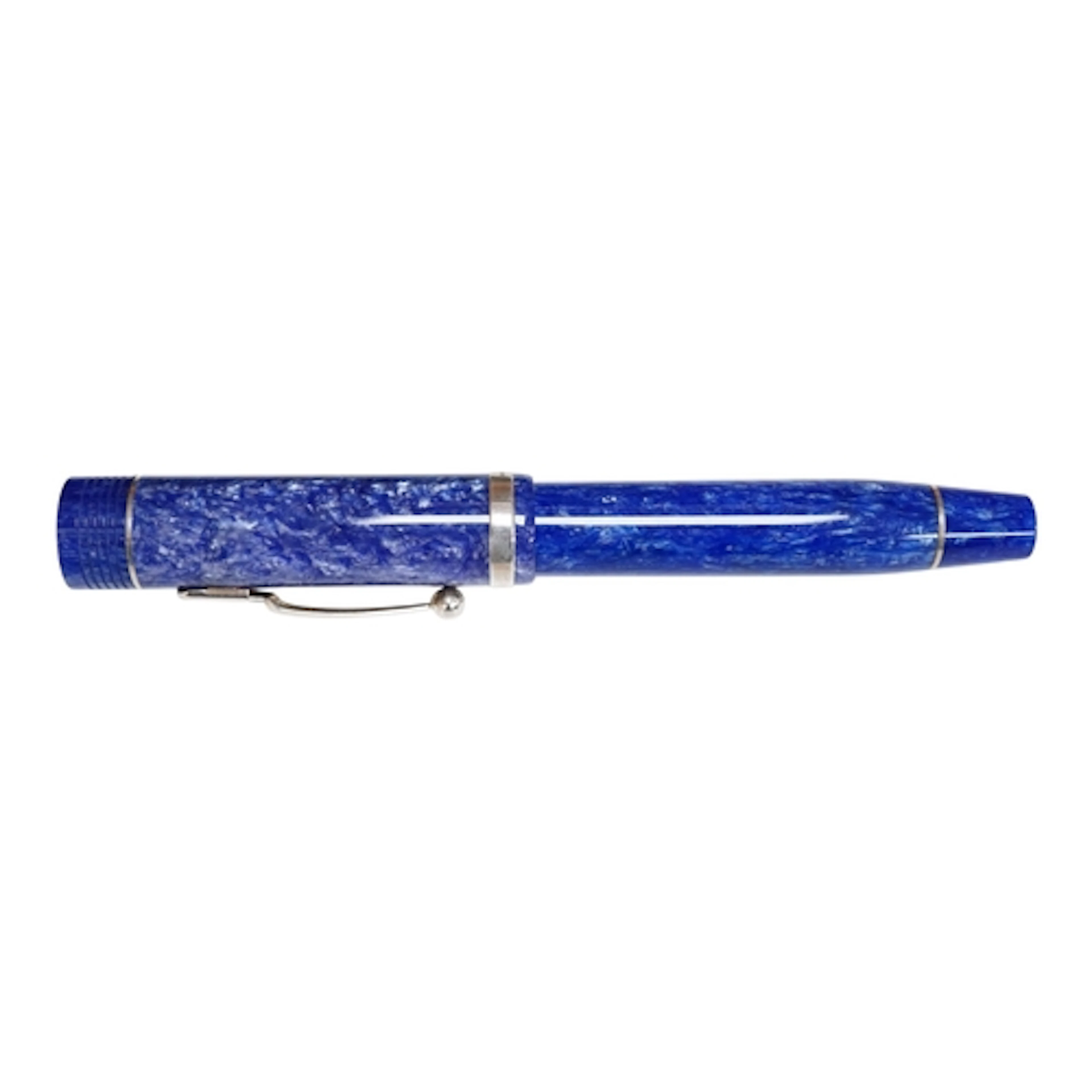 A Conway Stewart Churchill fountain pen, sapphire blue 14/16...
