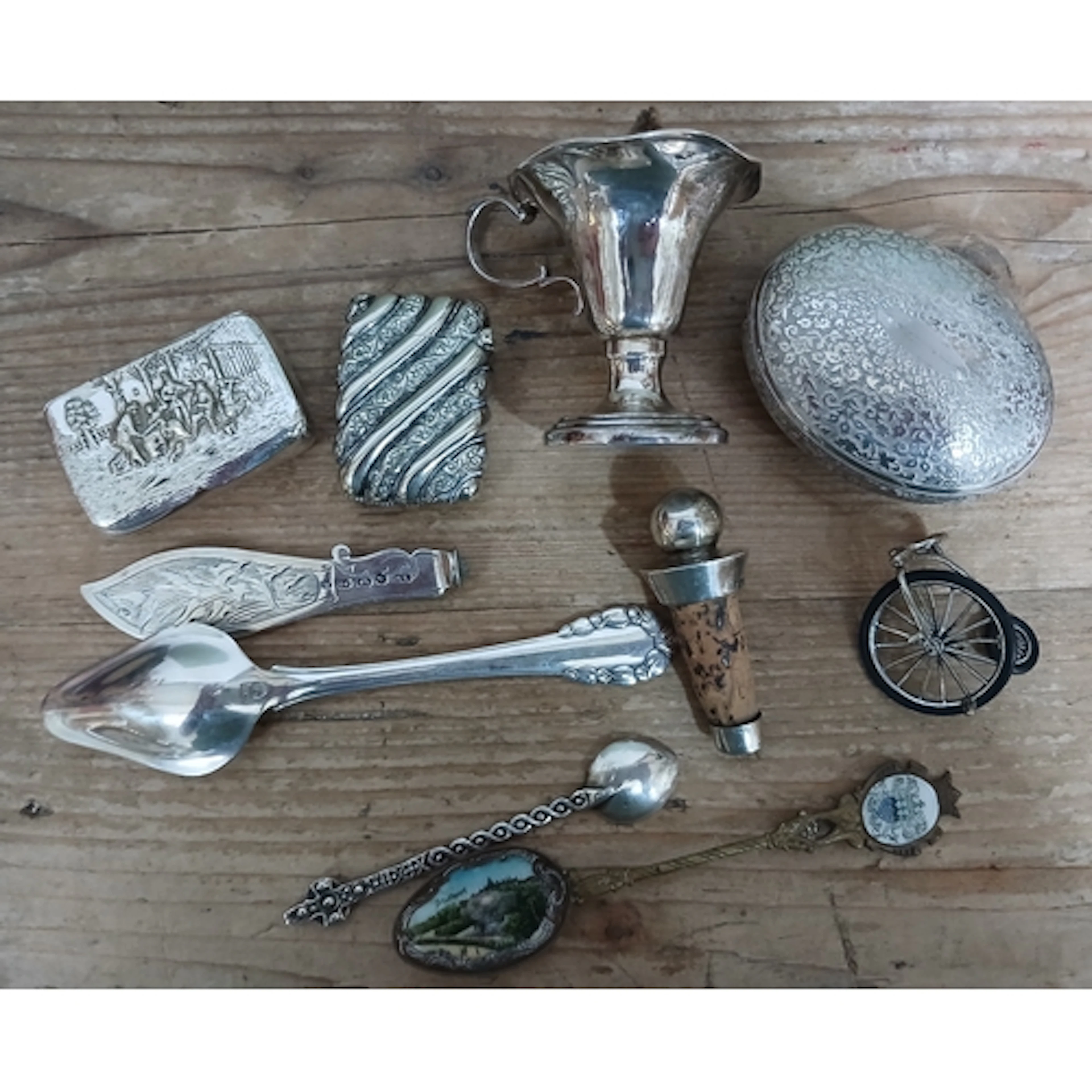 A mixed lot of hallmarked silver, white metal, Georg Jensen ...