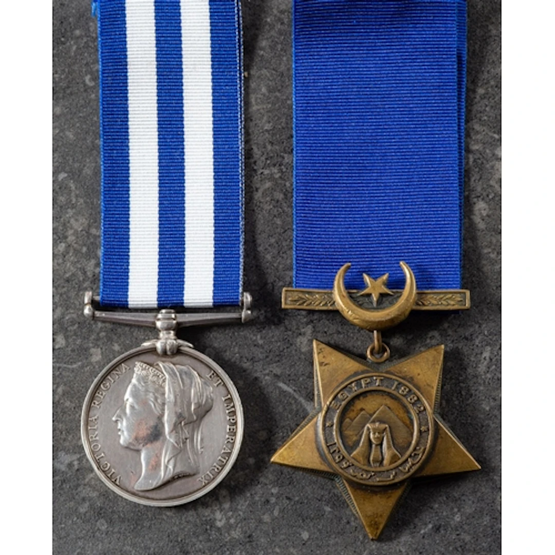 An Egypt pair to '1393 Pte W Saul OSC' Egypt Medal and Khed...