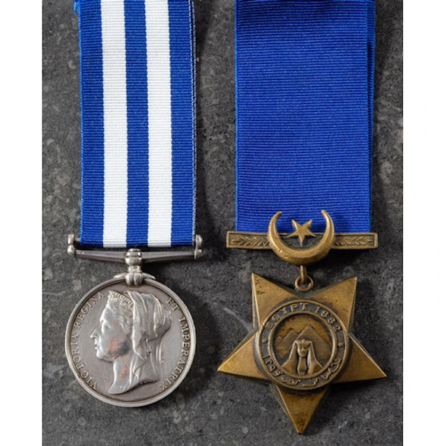 An Egypt pair to '1393 Pte W Saul OSC' Egypt Medal and Khed...