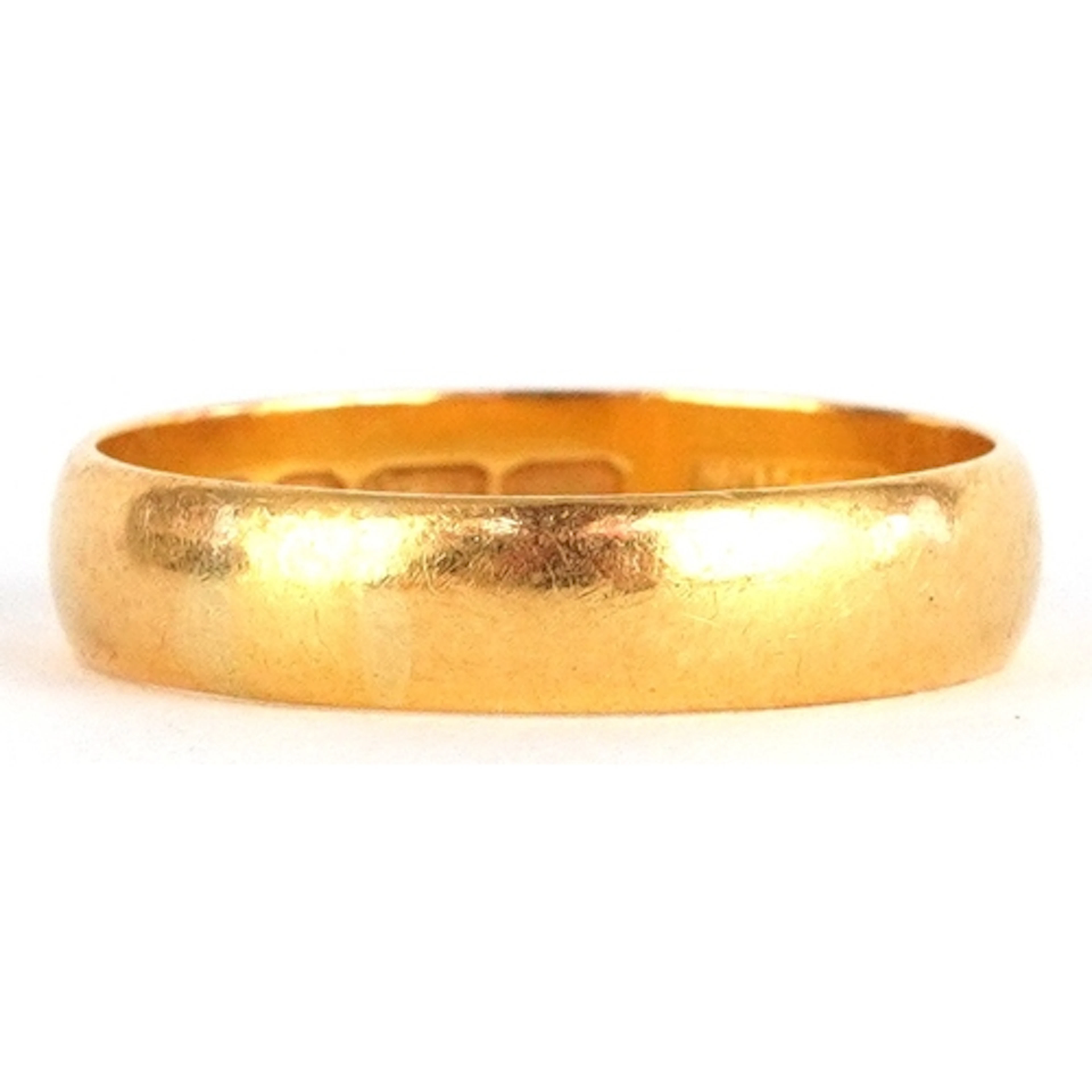 22ct gold wedding band, London 1969, size X/Y, 6.8g.