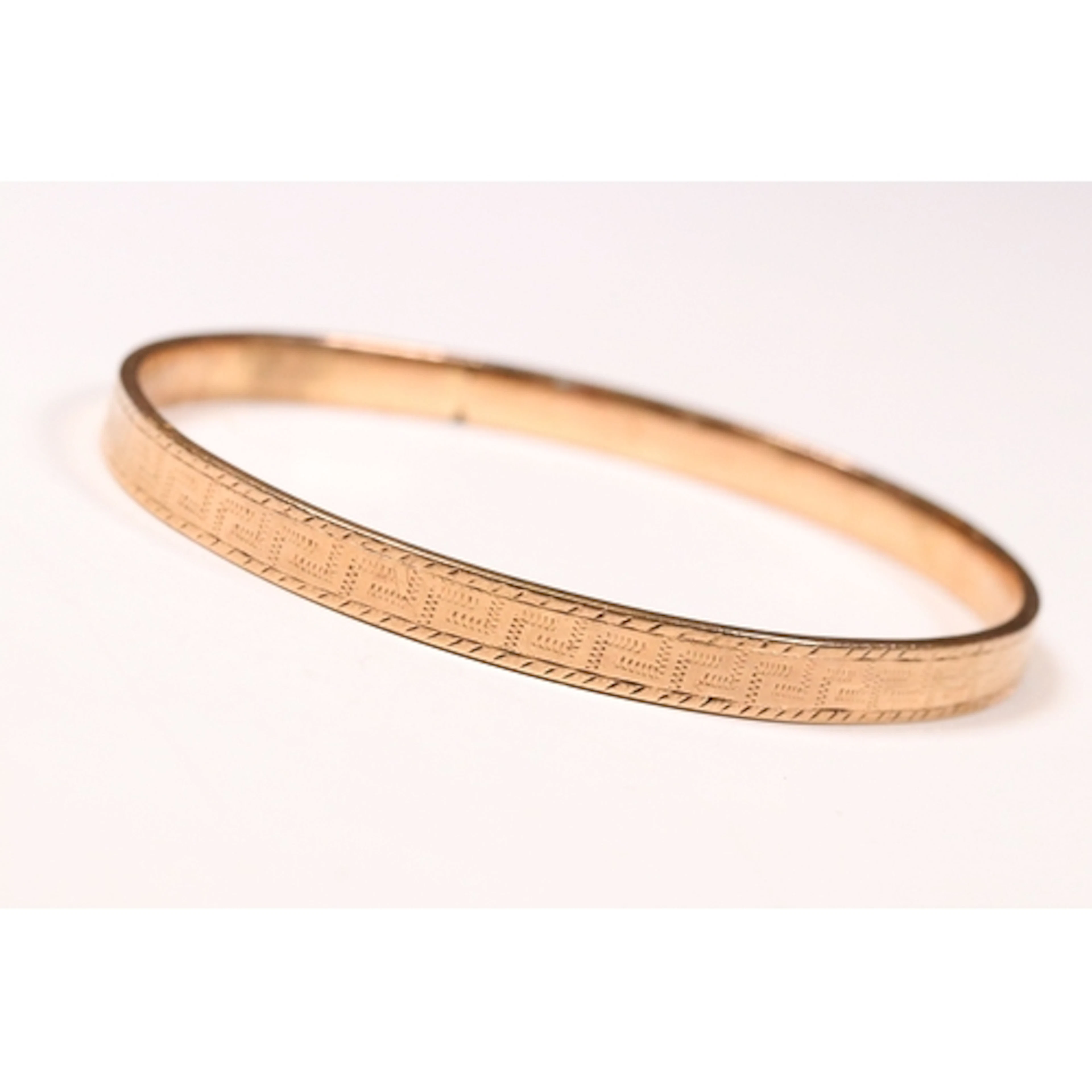 9ct gold metal core bangle bracelet