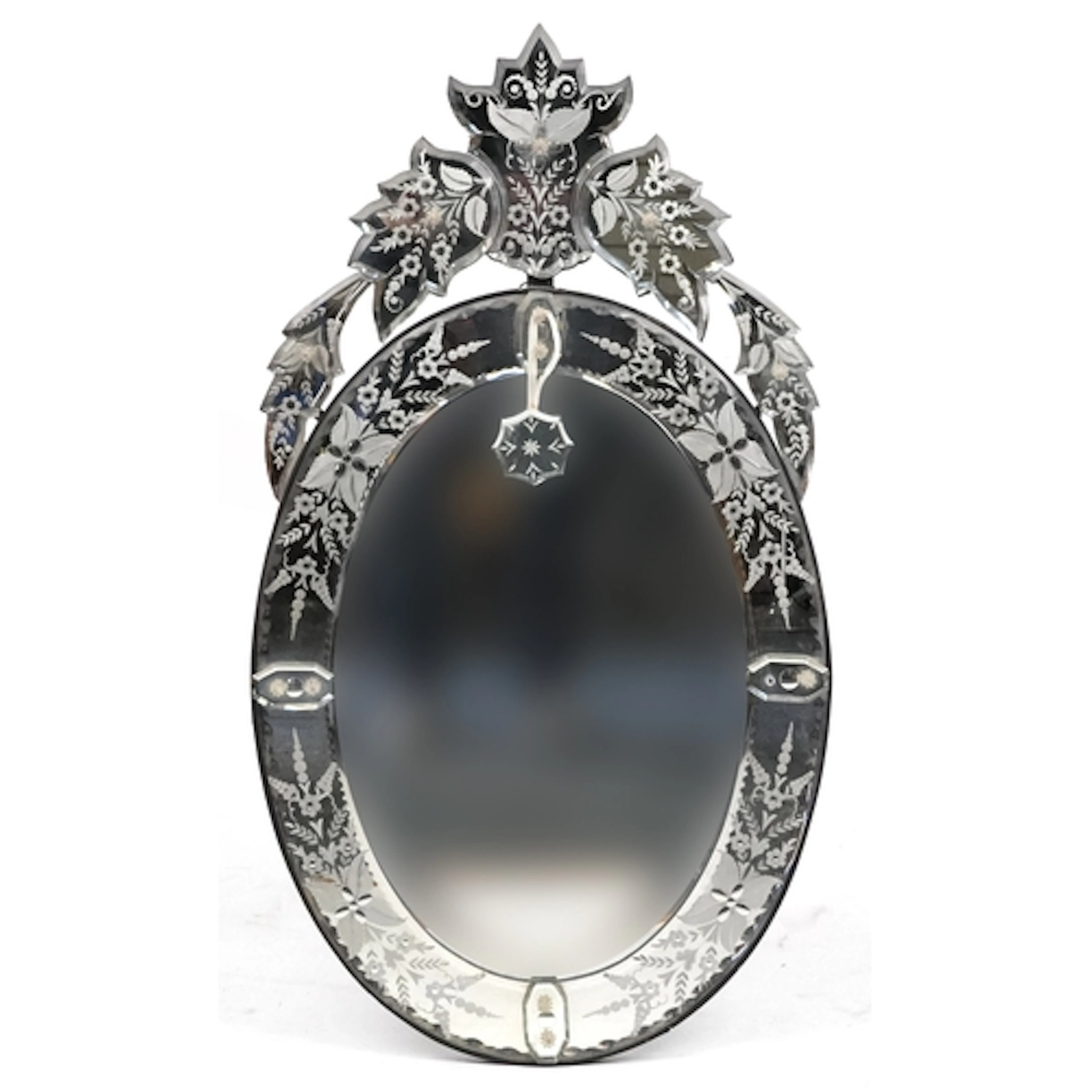 Ornate Venetian style wall mirror, 84cm high.