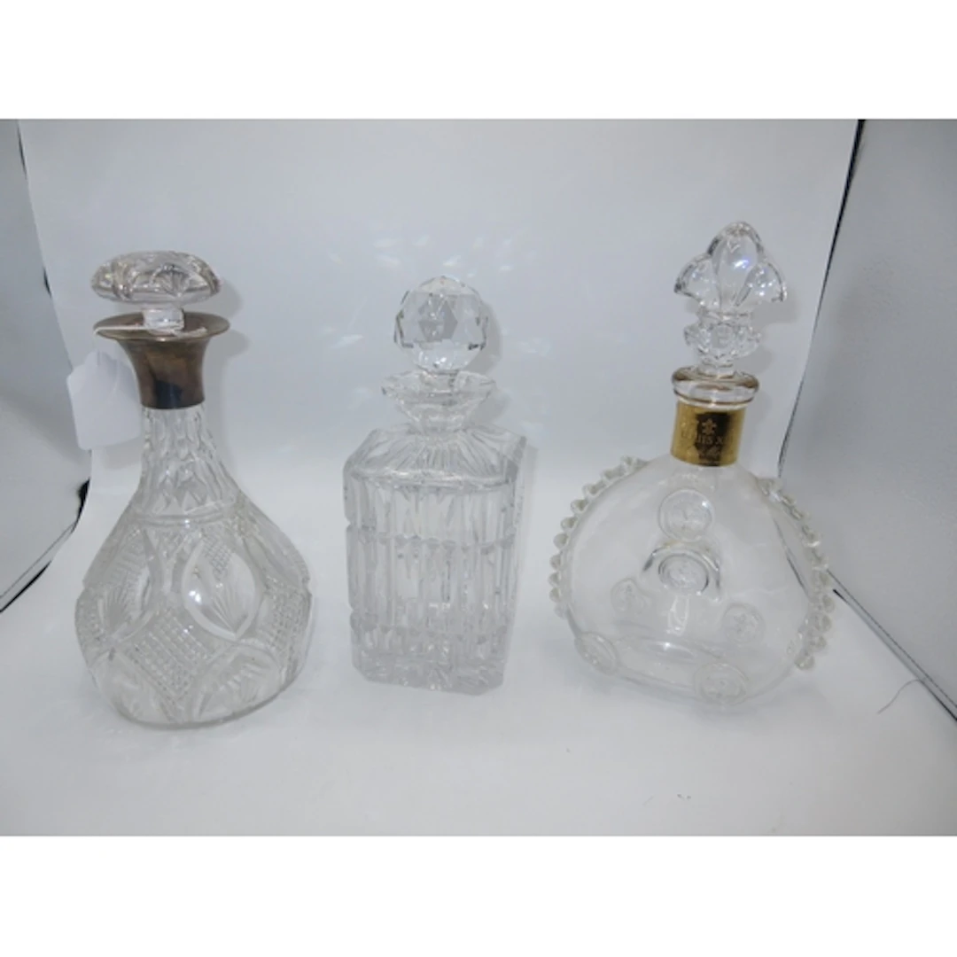 Silver Mounted Decanter, Baccarat Decanter and a Whisky Deca...