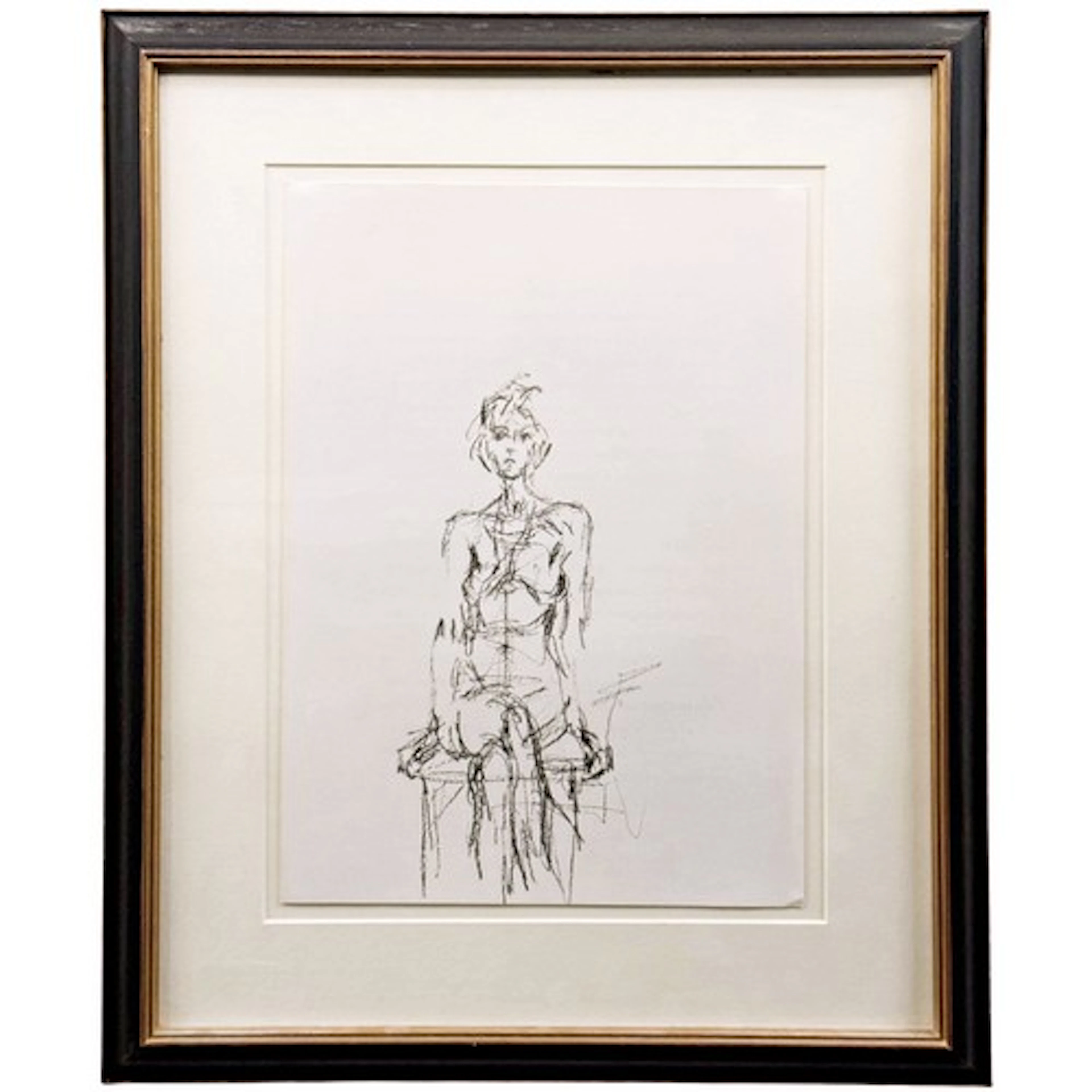 After Alberto Giacometti (Swiss, 1901-1966) - 'Seated Nude -...