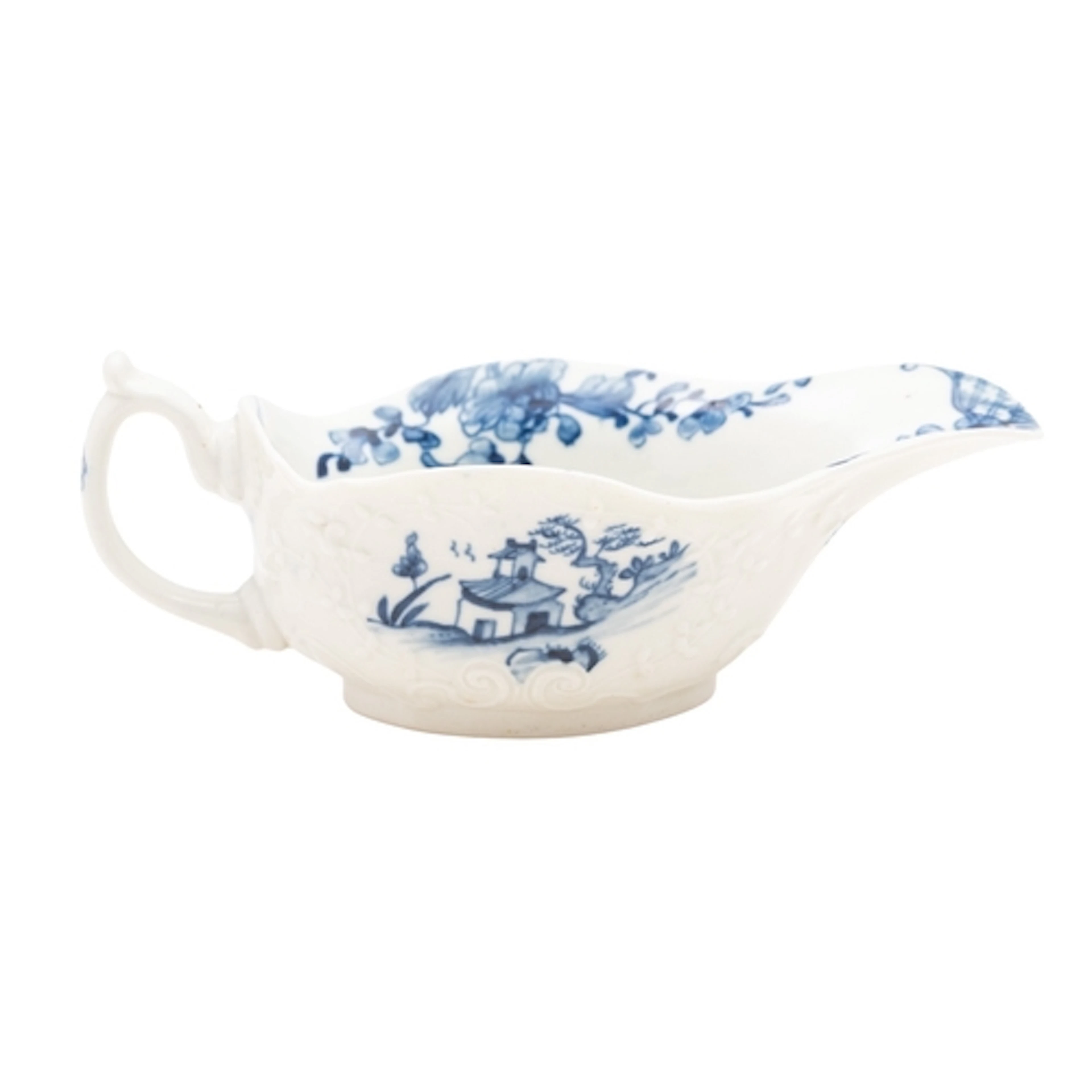 An early First Period Worcester blue and white low-footed sa...
