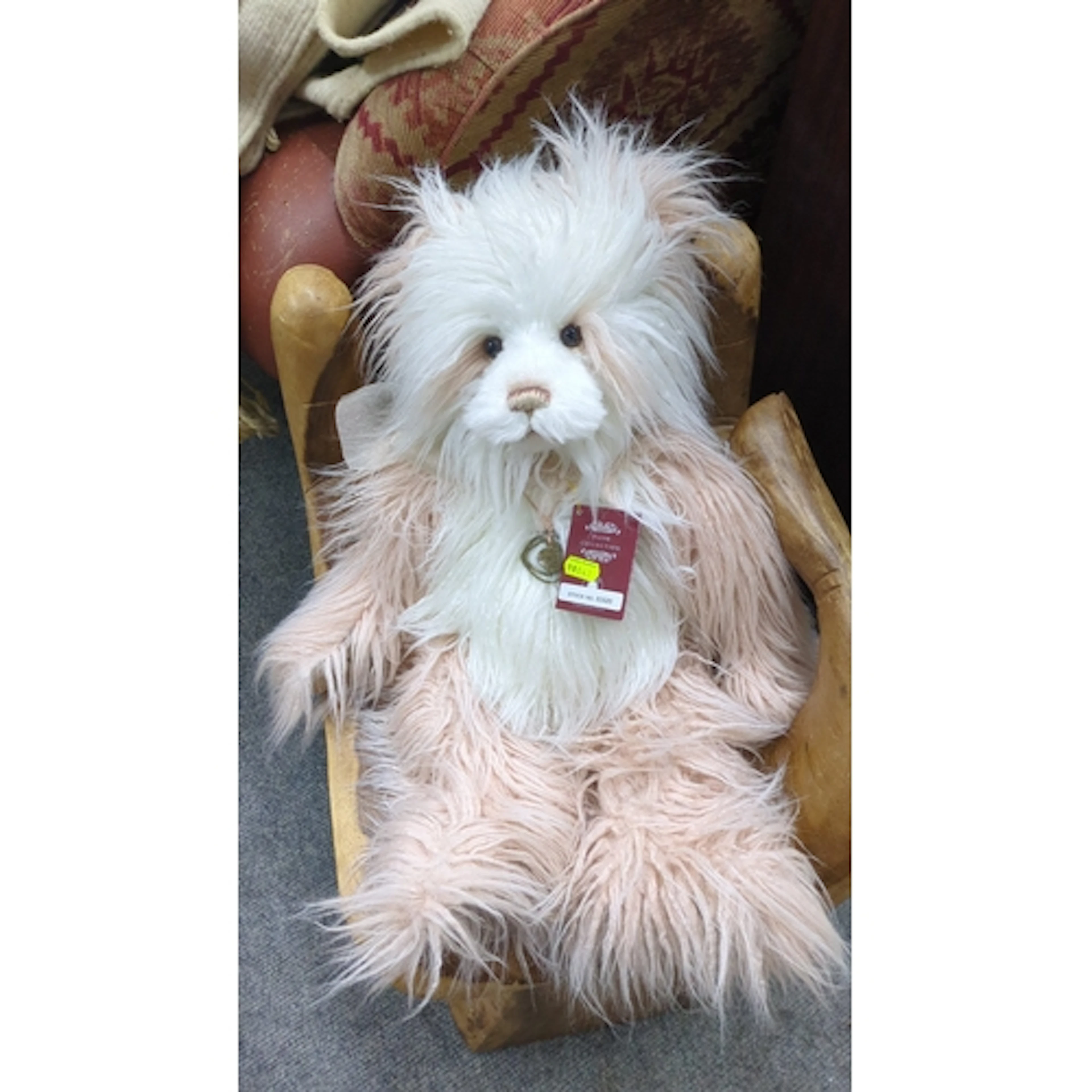 Charlie bear Modern plush teddy bear, ‘Karen’ model, in pale...