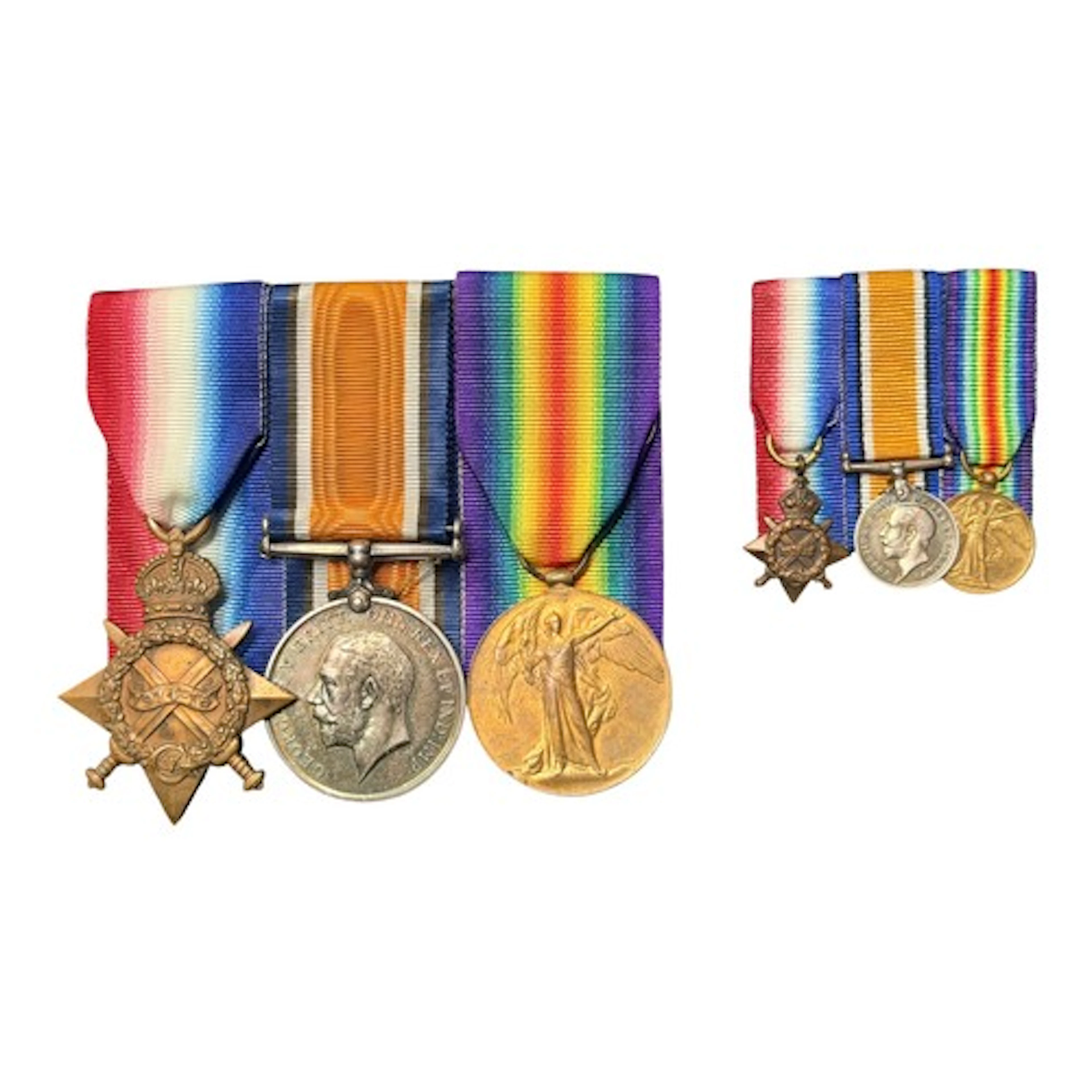 WW1 British 1914-15 Star, War Medal and Victory Medal to 694...