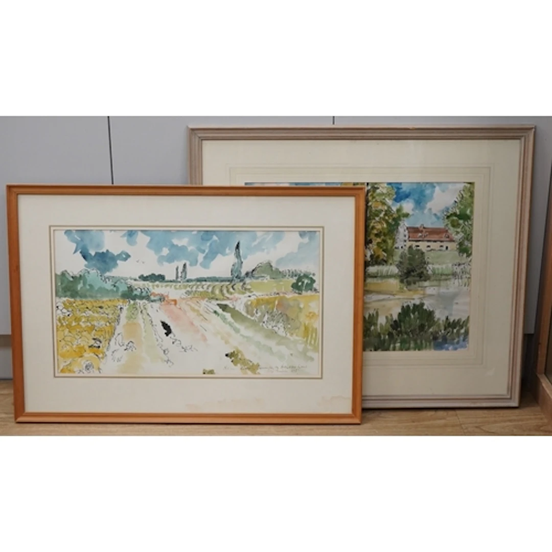Andrew Low, French landscapes, one signed, inscribed and dat...