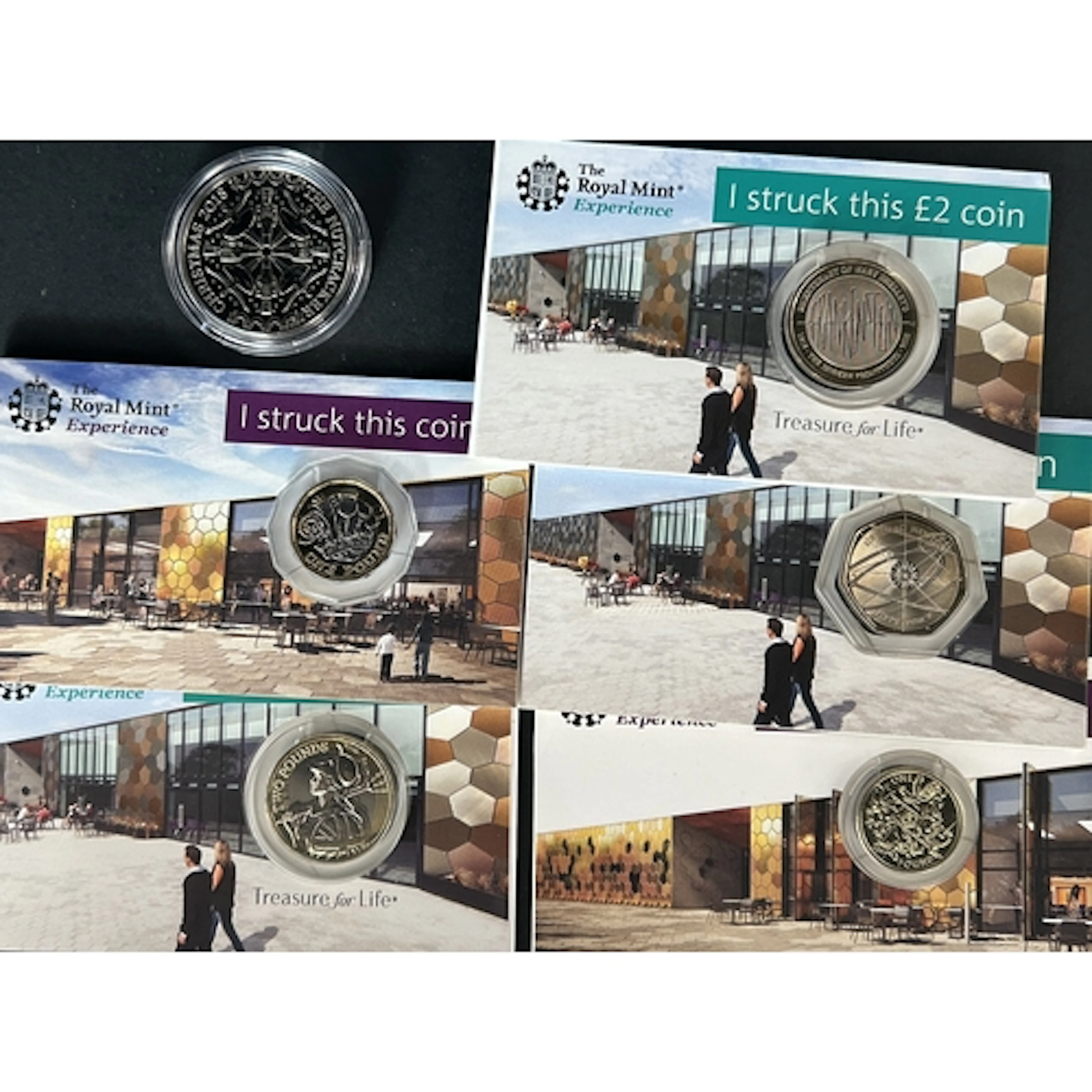A group of five Royal Mint Experience Strike Your Own cupro-...