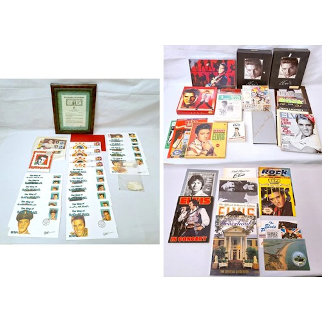 Elvis Presley Related Ephemera incl. First day Cover Stamps,...