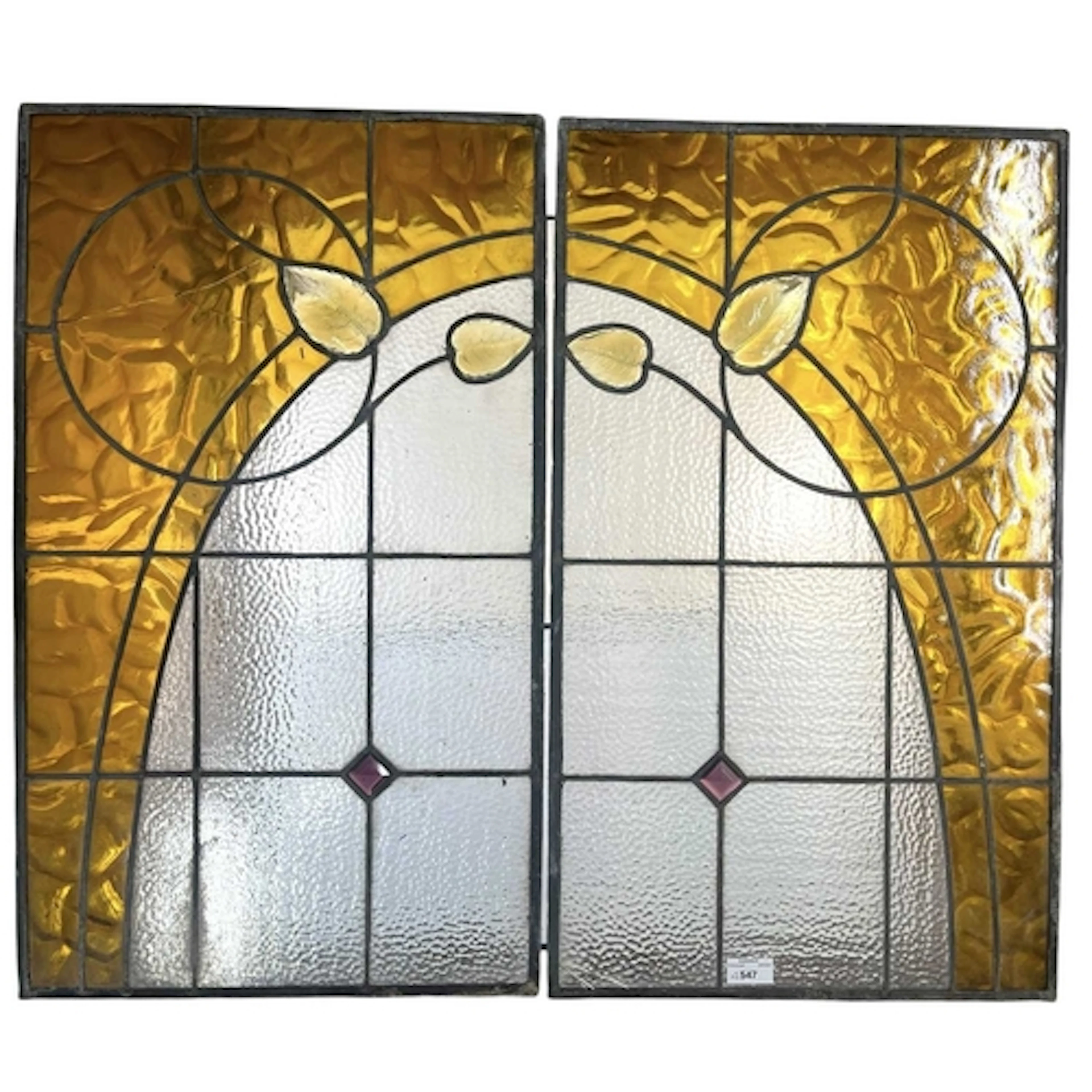 A pair of Art Nouveau early 20th century circa 1905-10 lead ...
