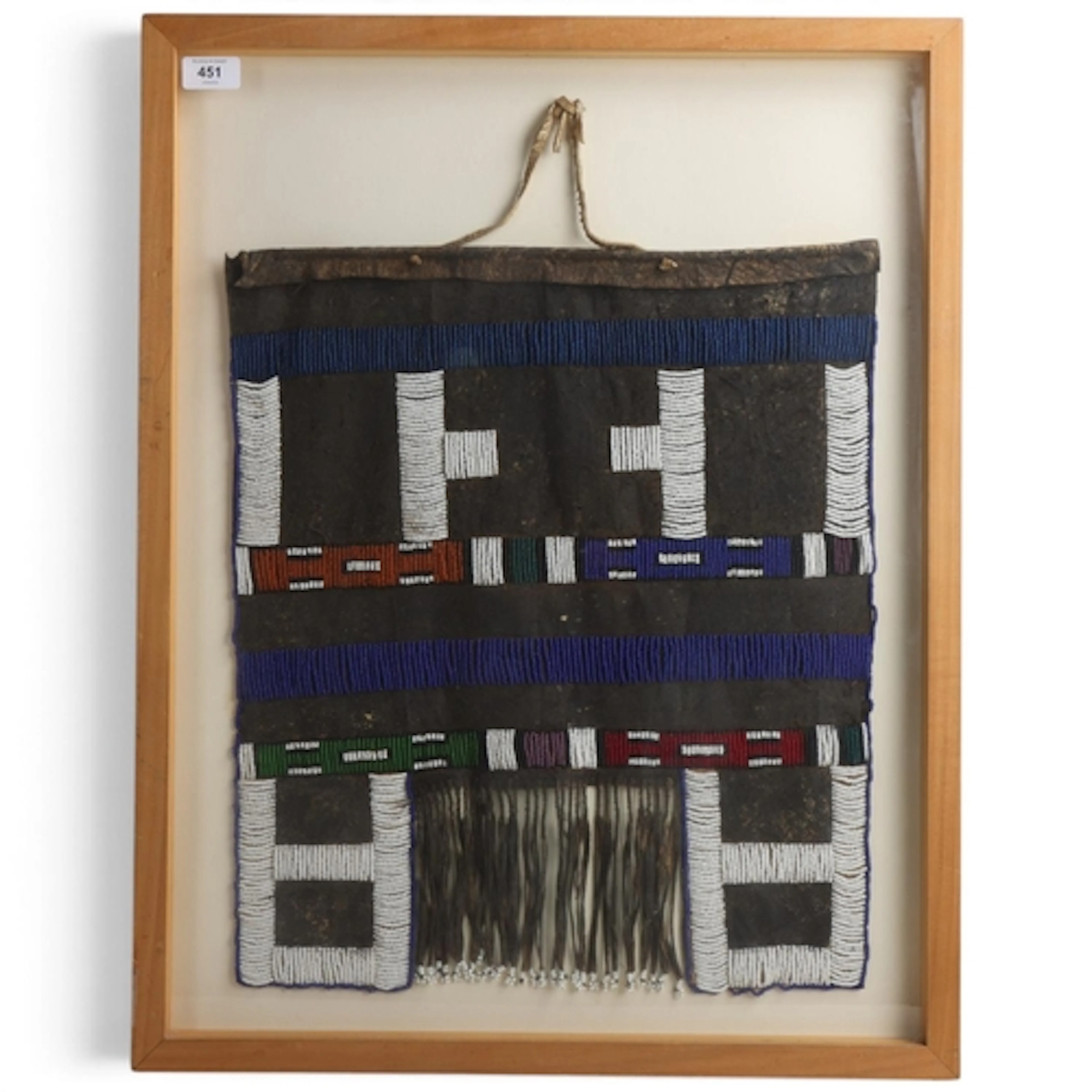 A Ndebele beaded apron, South Africa, modern frame, overall ...