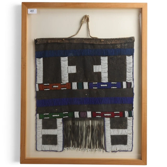 A Ndebele beaded apron, South Africa, modern frame, overall ...
