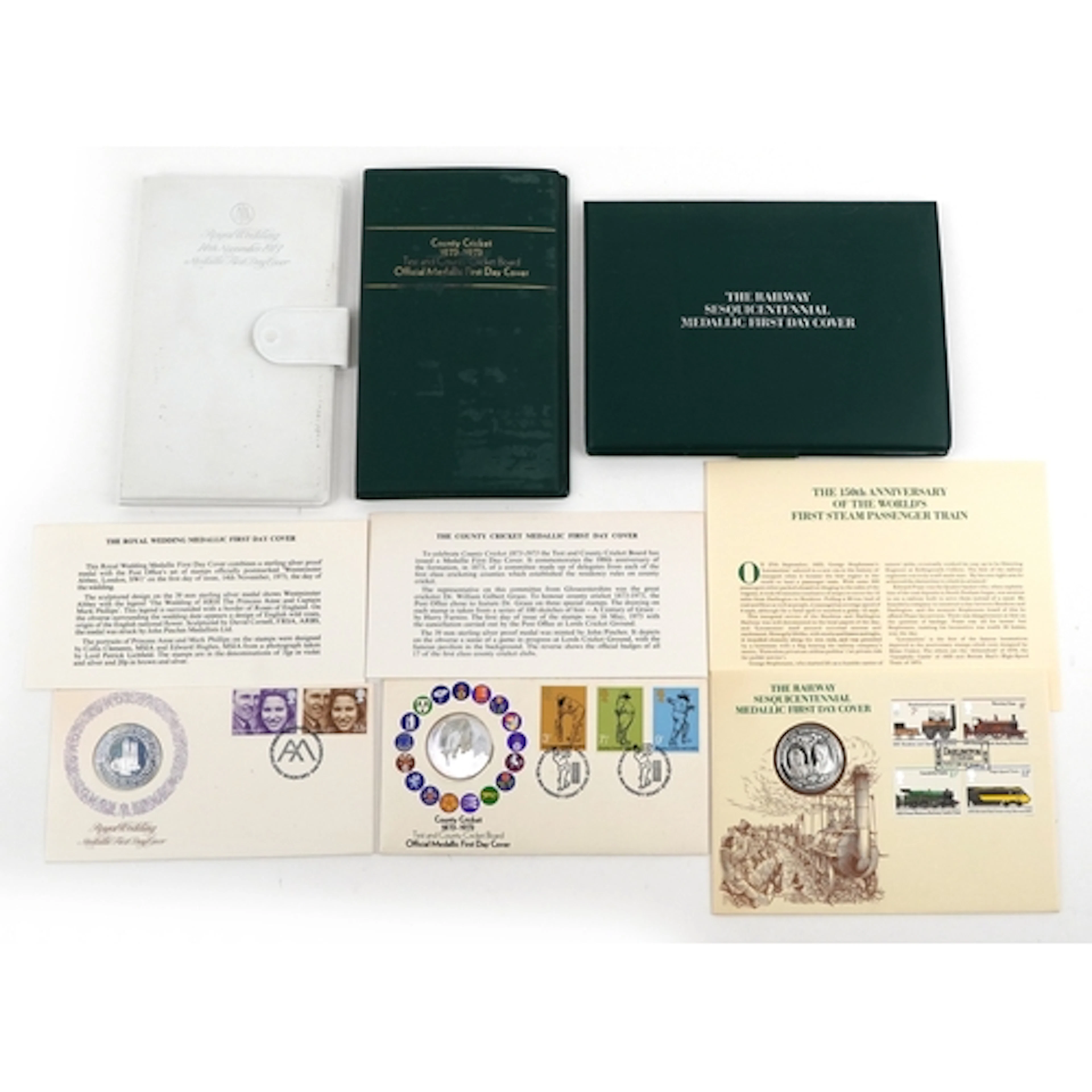 Three sterling silver medal commemorative first day covers c...