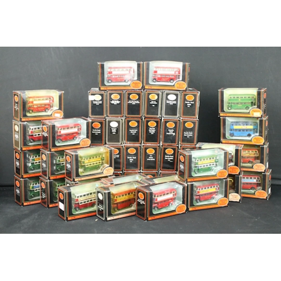 48 Boxed EFE Exclusive First Editions diecast model buses, a...