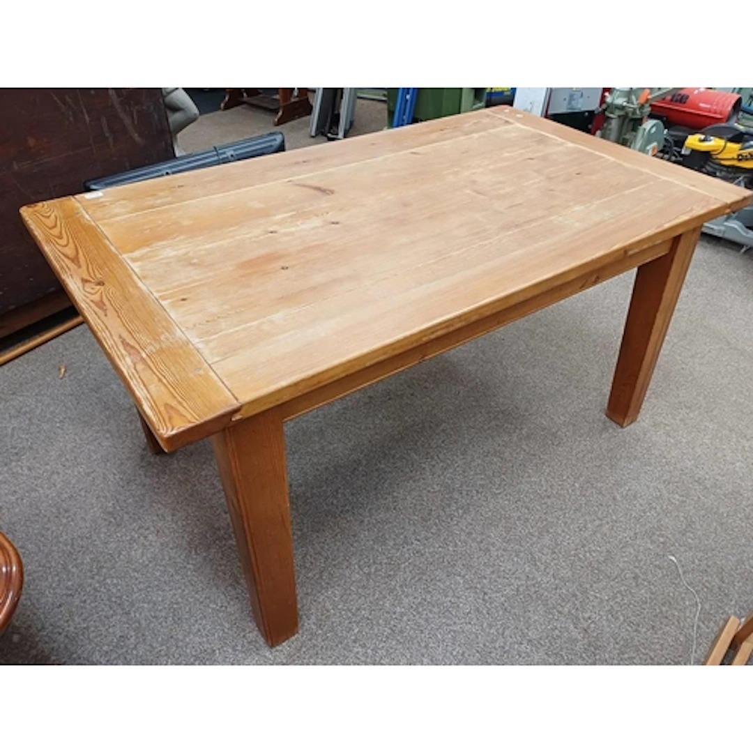 PINE RECTANGULAR KITCHEN TABLE, 153CM LONG