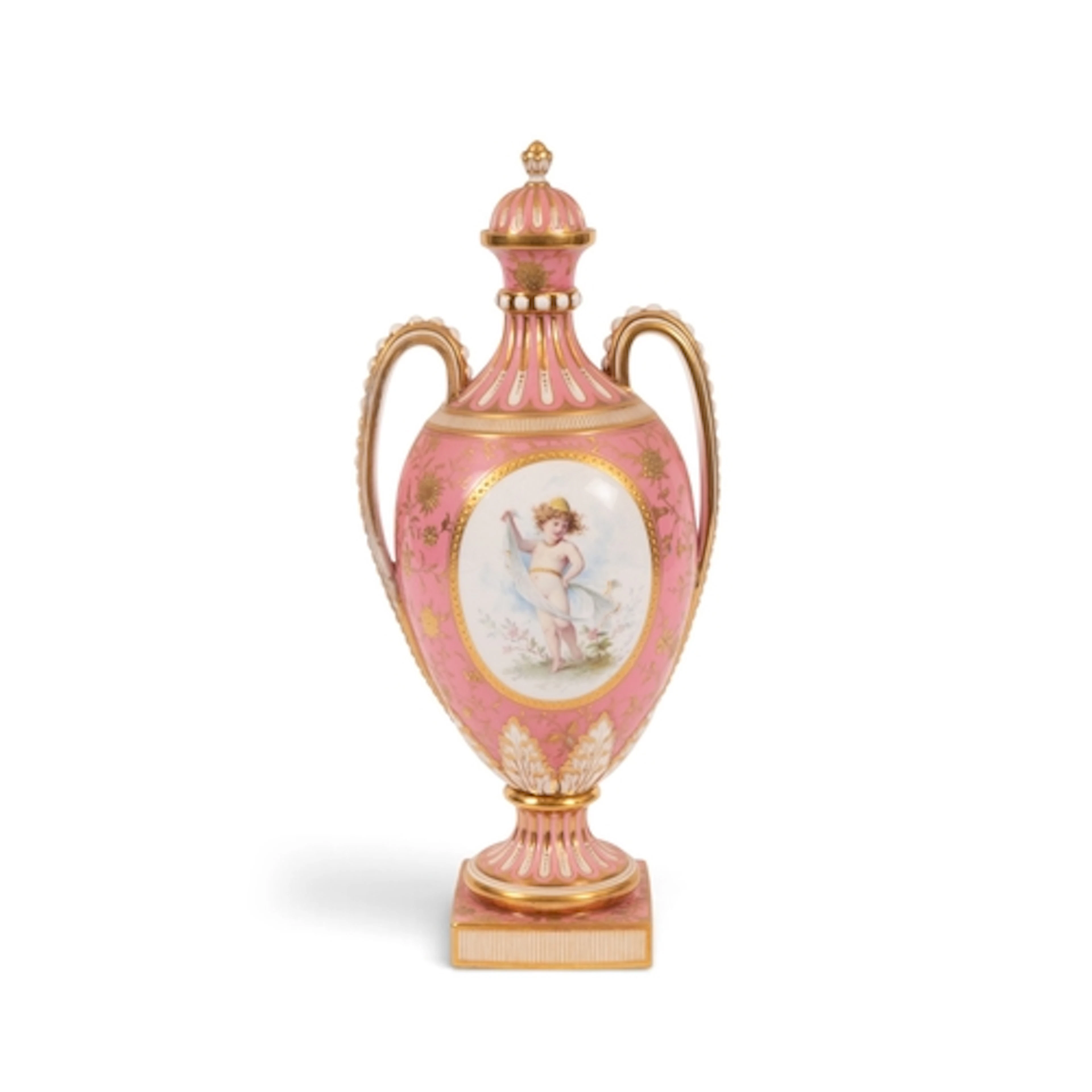 A large Minton vase and cover by Antonin Boullemier, c.1880,...
