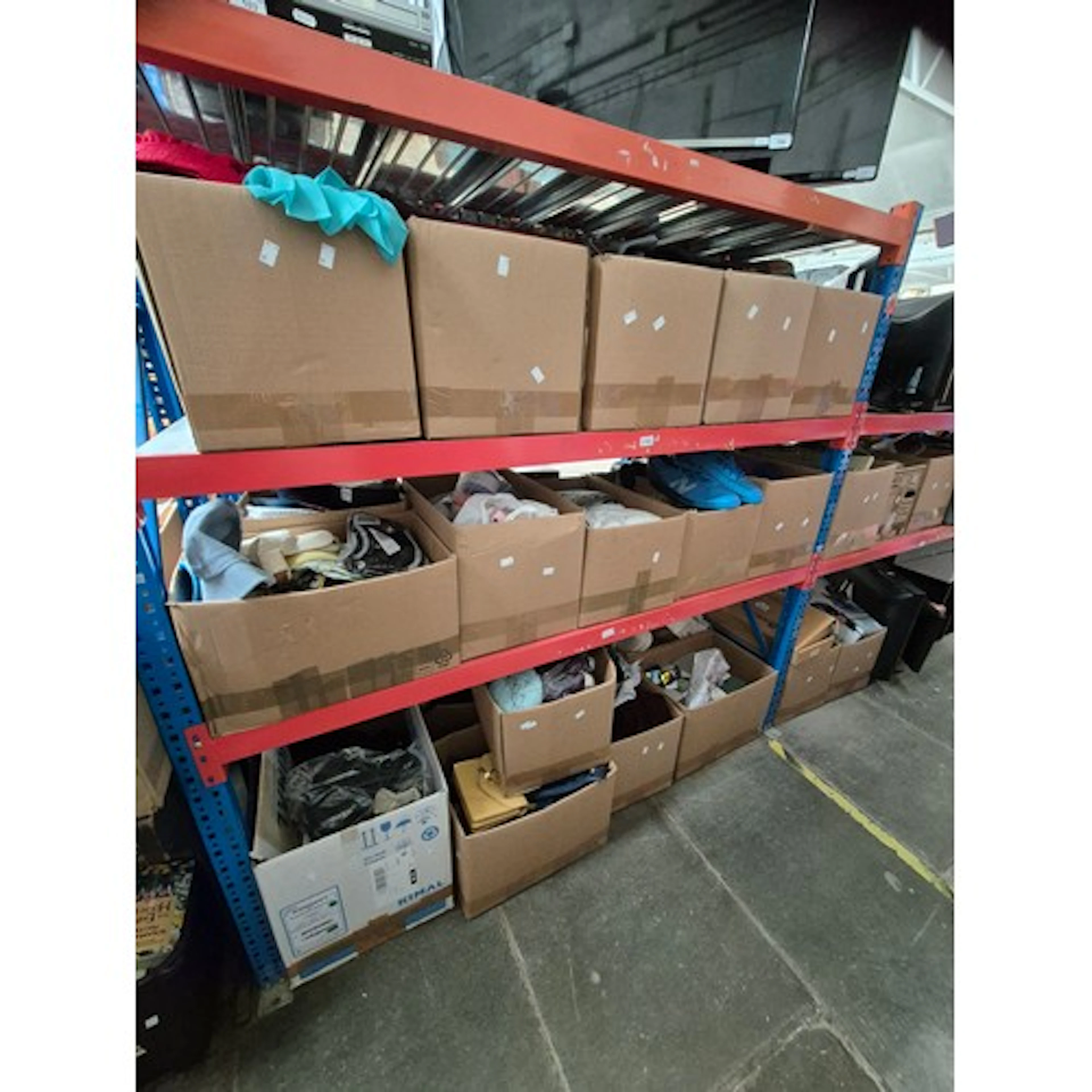 18 boxes of clothes, shoes, some with original tags still at...