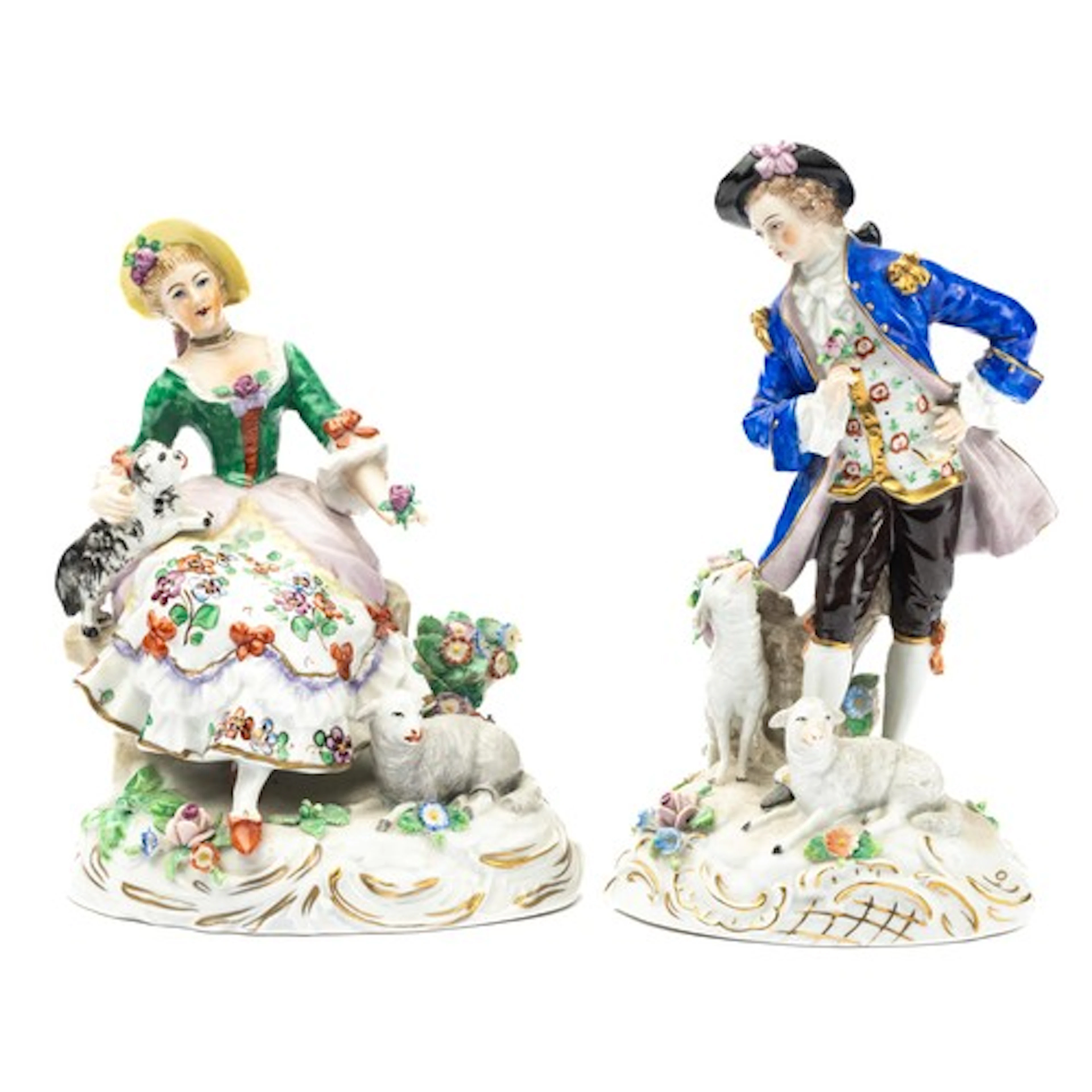Sitzendorf, a pair of early 20th Century German Sitzendord f...