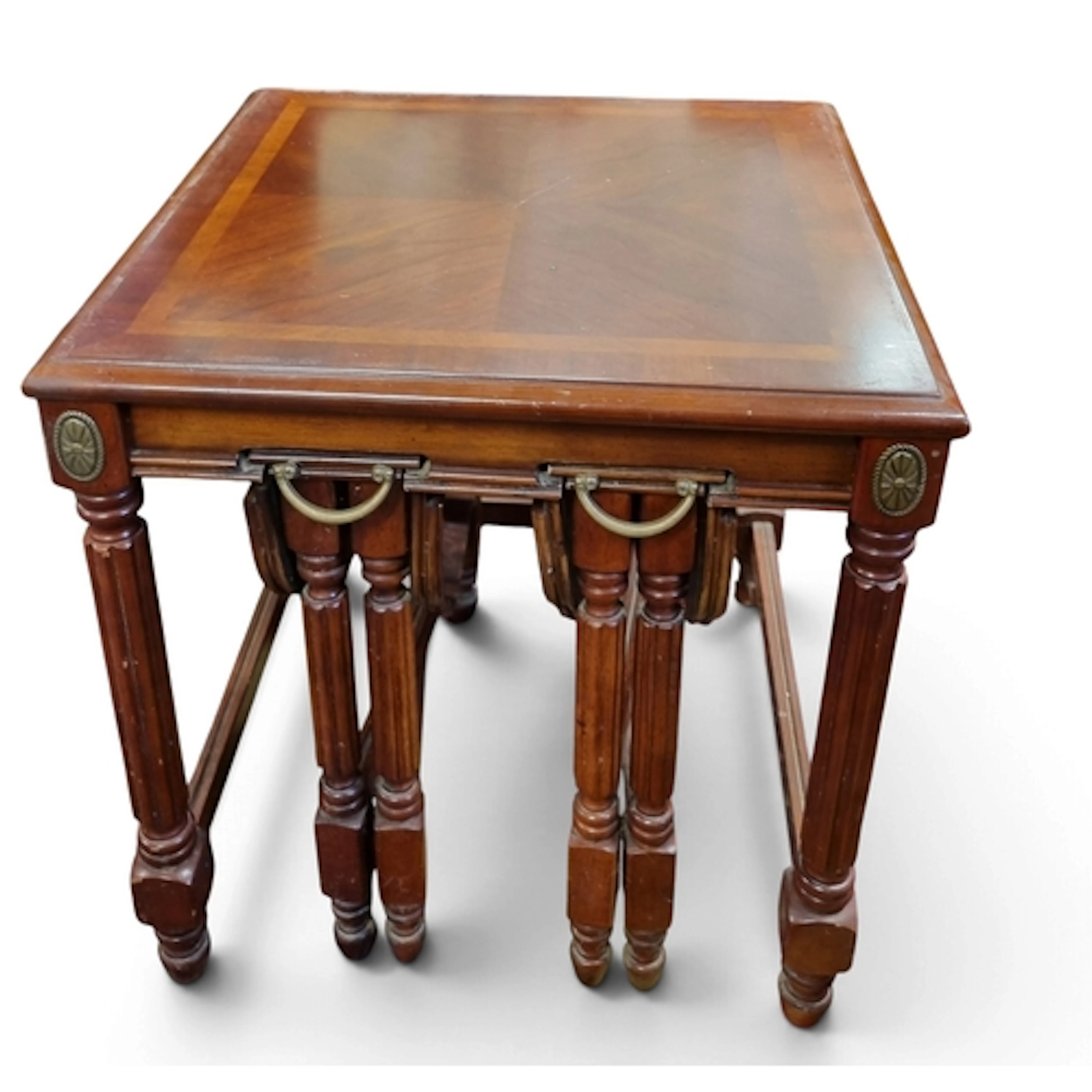 A good modern Nest of Mahogany and Veneered Tables. W 50 x D...