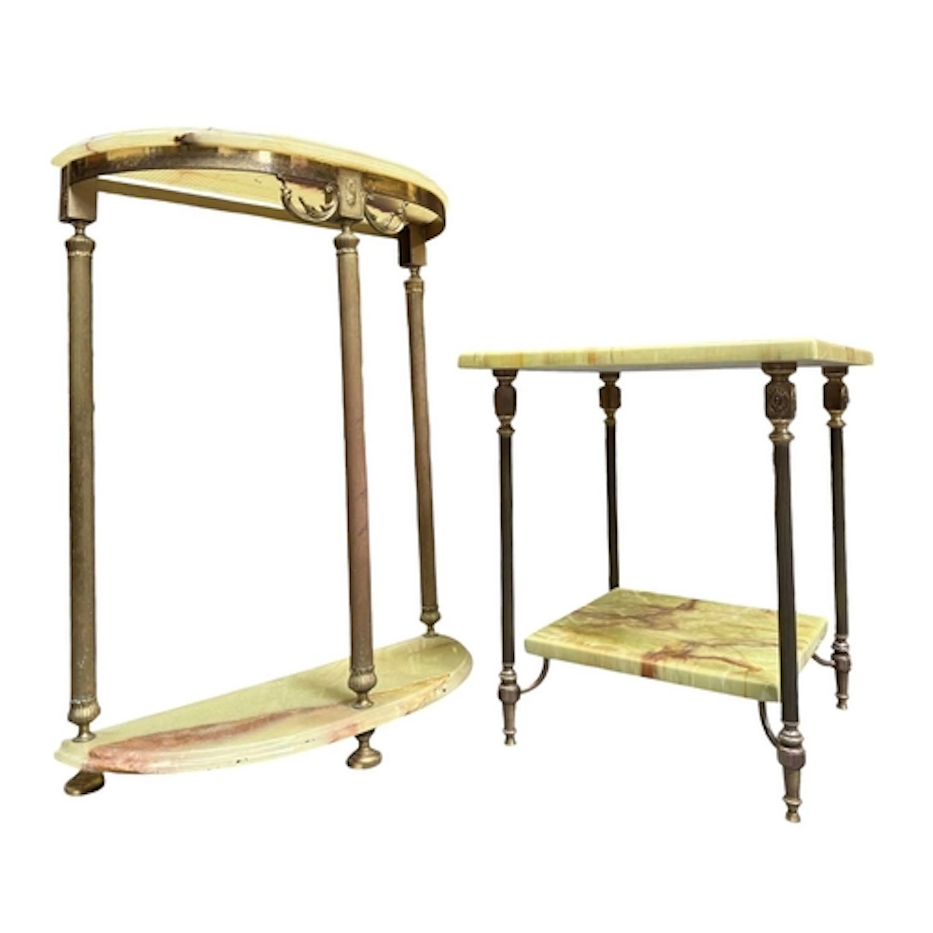 Two vintage 20th century Hollywood Regency tables. The lot i...