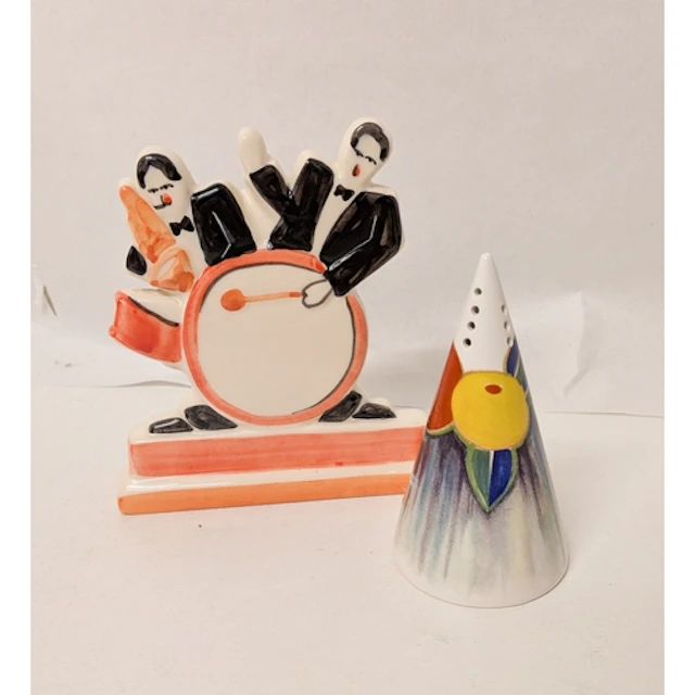 A Clarice Cliff Age of Jazz inspired figure by Past Times an...