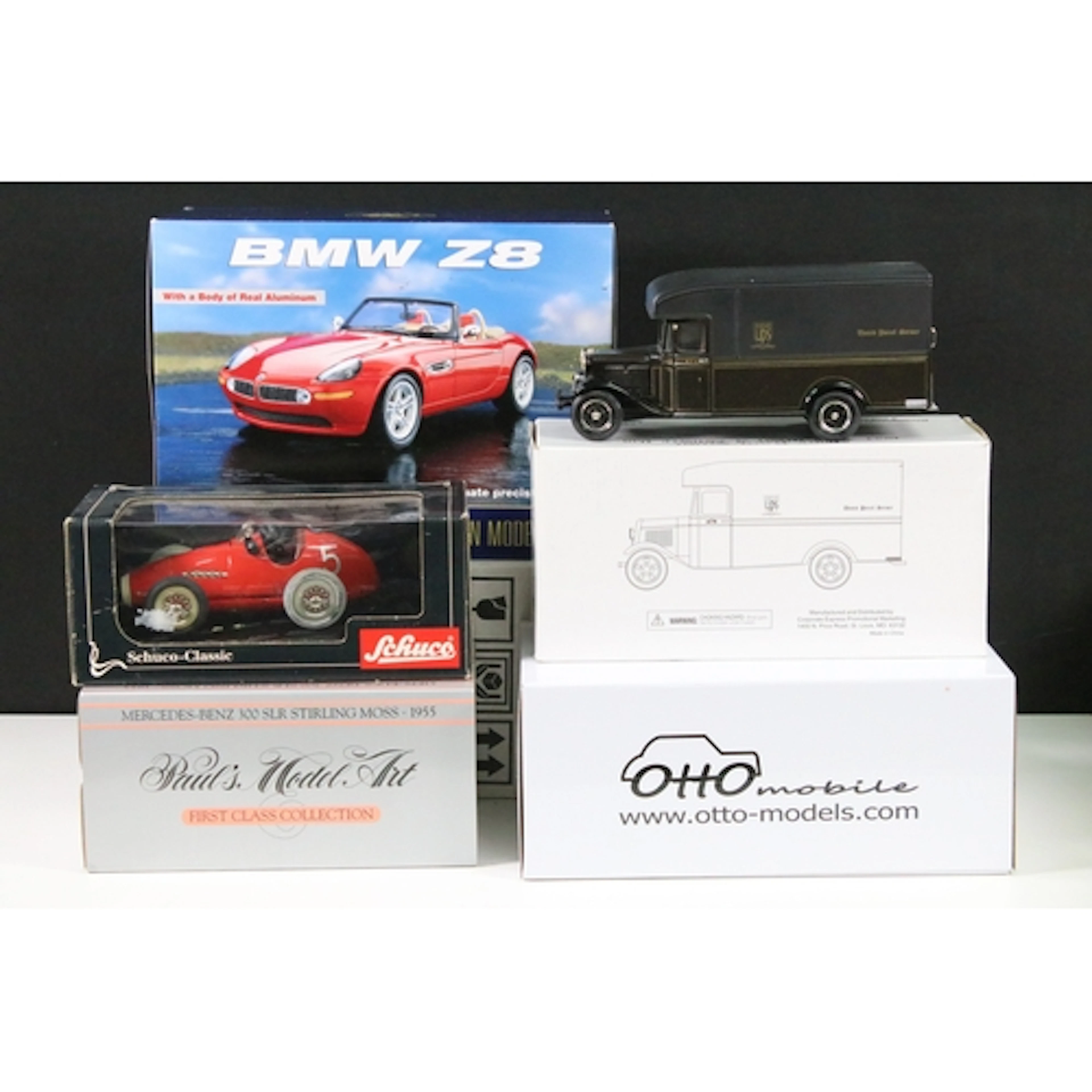 Five boxed diecast models to include Schuco Grand-Prix Racer...