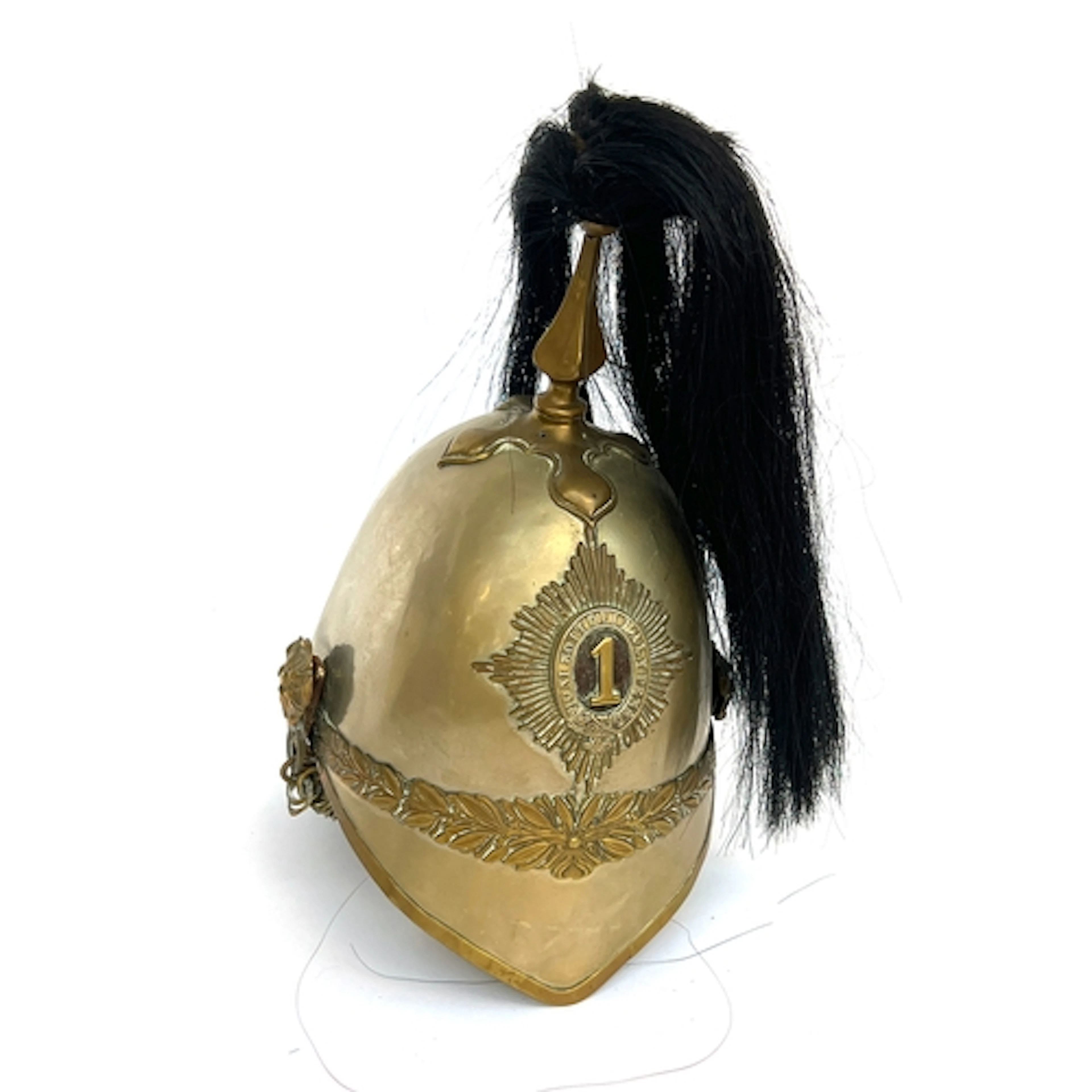 A First Royal Dragoons other ranks plumed ceremonial helmet