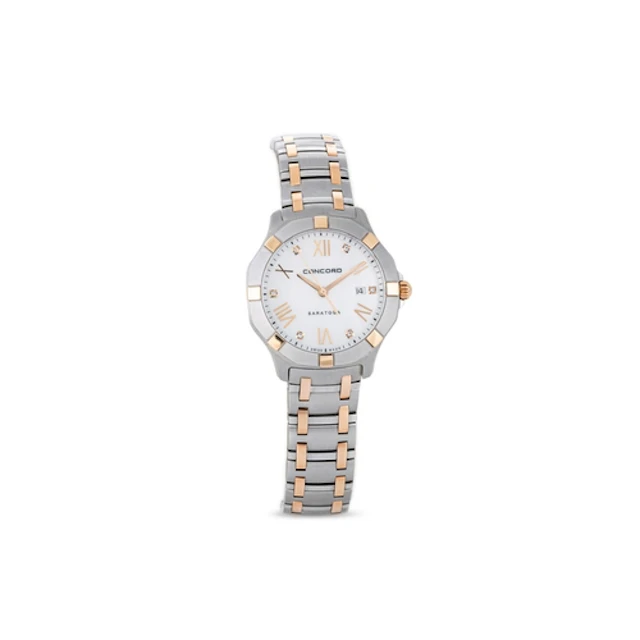 A CONCORD SARATIOSA STAINLESS STEEL WRIST WATCH, mother-of-p...