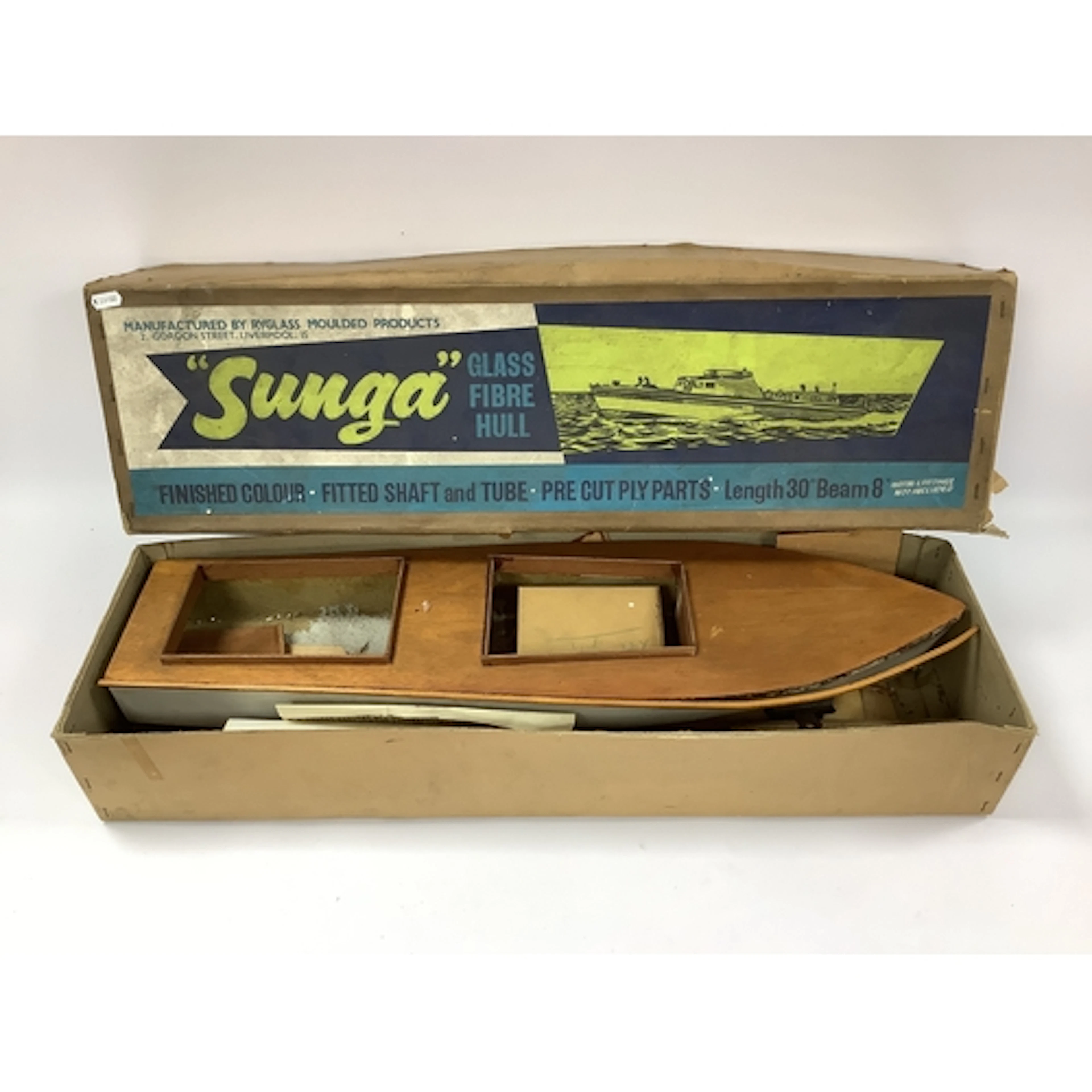 A Ryglass Moulded Products "Sunga" boat model of a customs a...