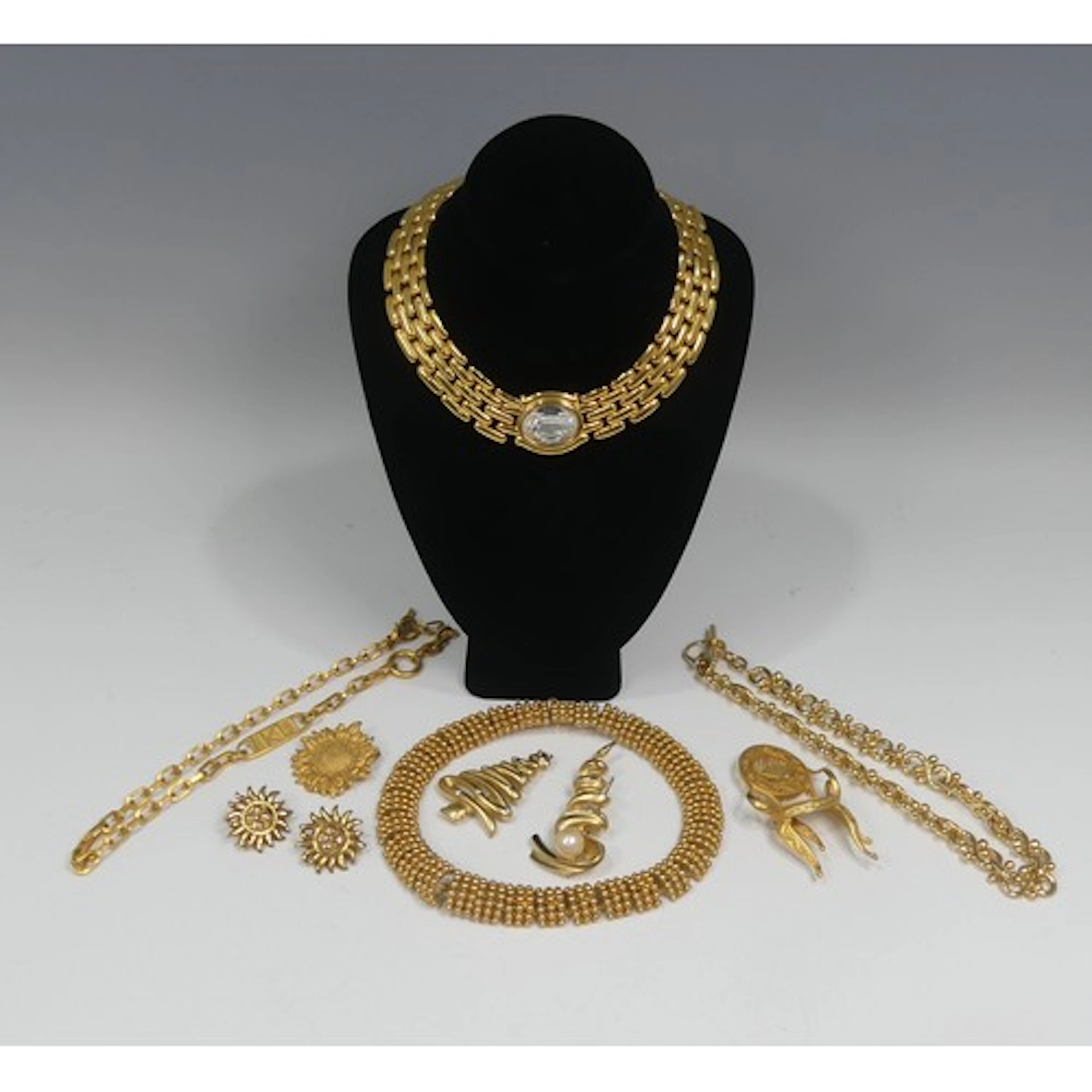A vintage Givenchy gold plated Collar Necklace, the bricklin...
