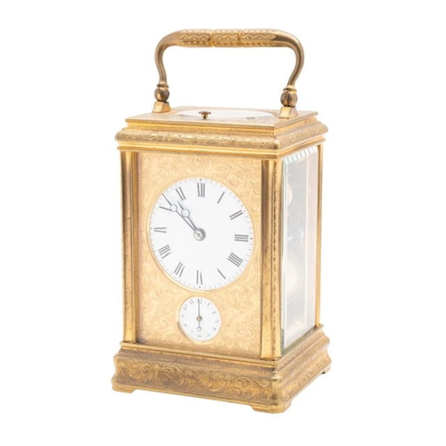 Drocourt, Paris an engraved Cannalee carriage clock the eigh...