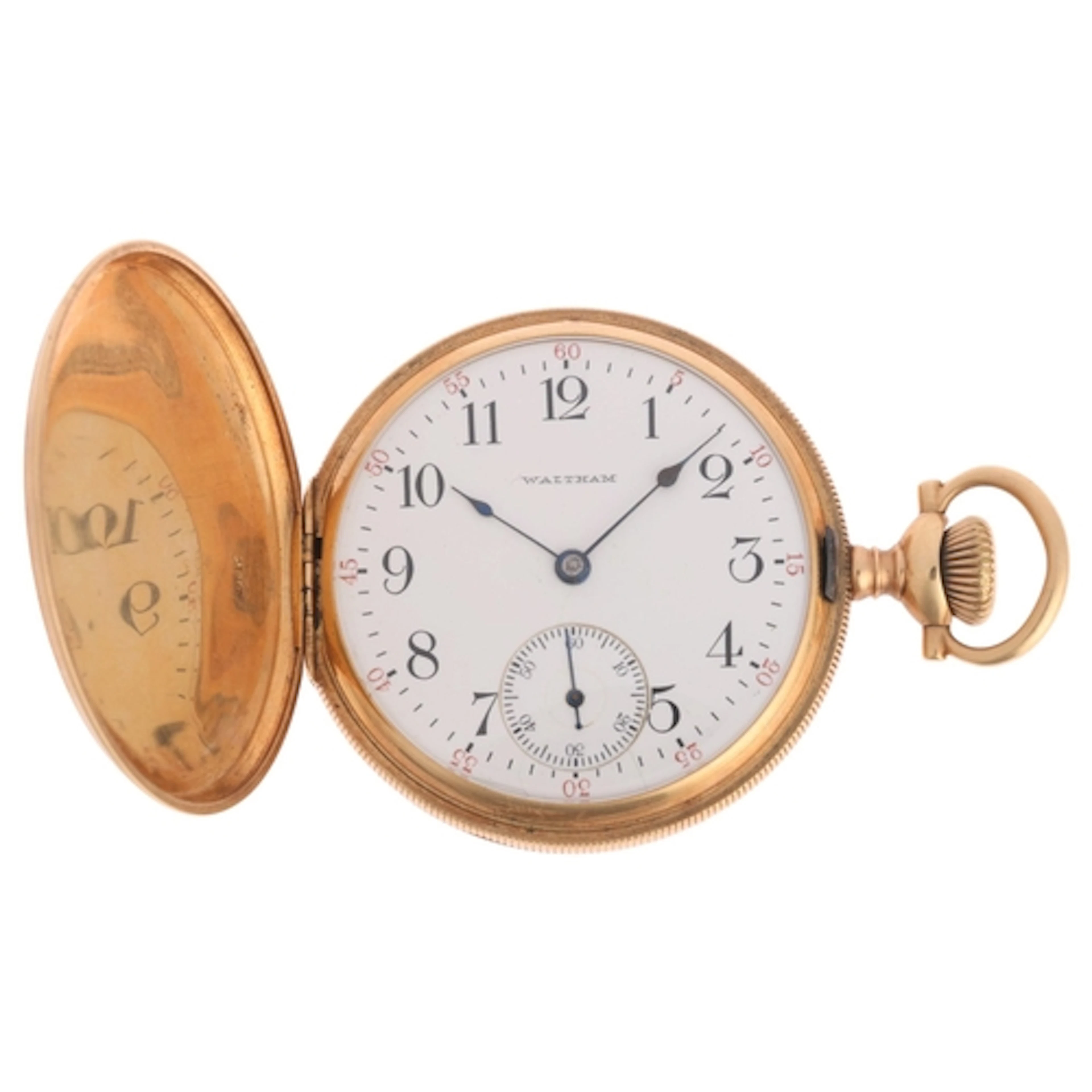 WALTHAM - an American 14ct rose gold full hunter keyless poc...