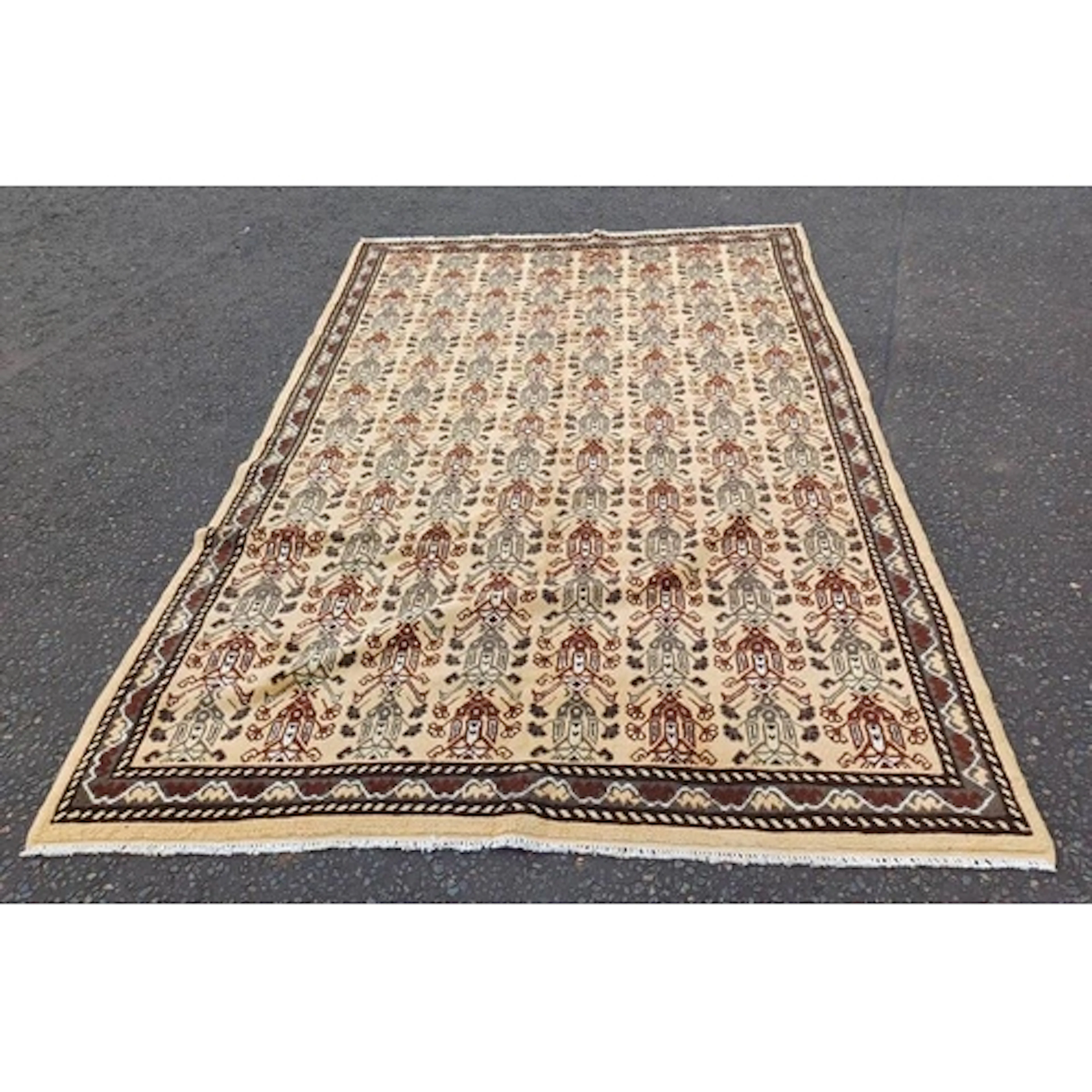 FULL WOOL PILE CREAM GROUND HAND WOVEN MOROCCAN CARPET 290 X...