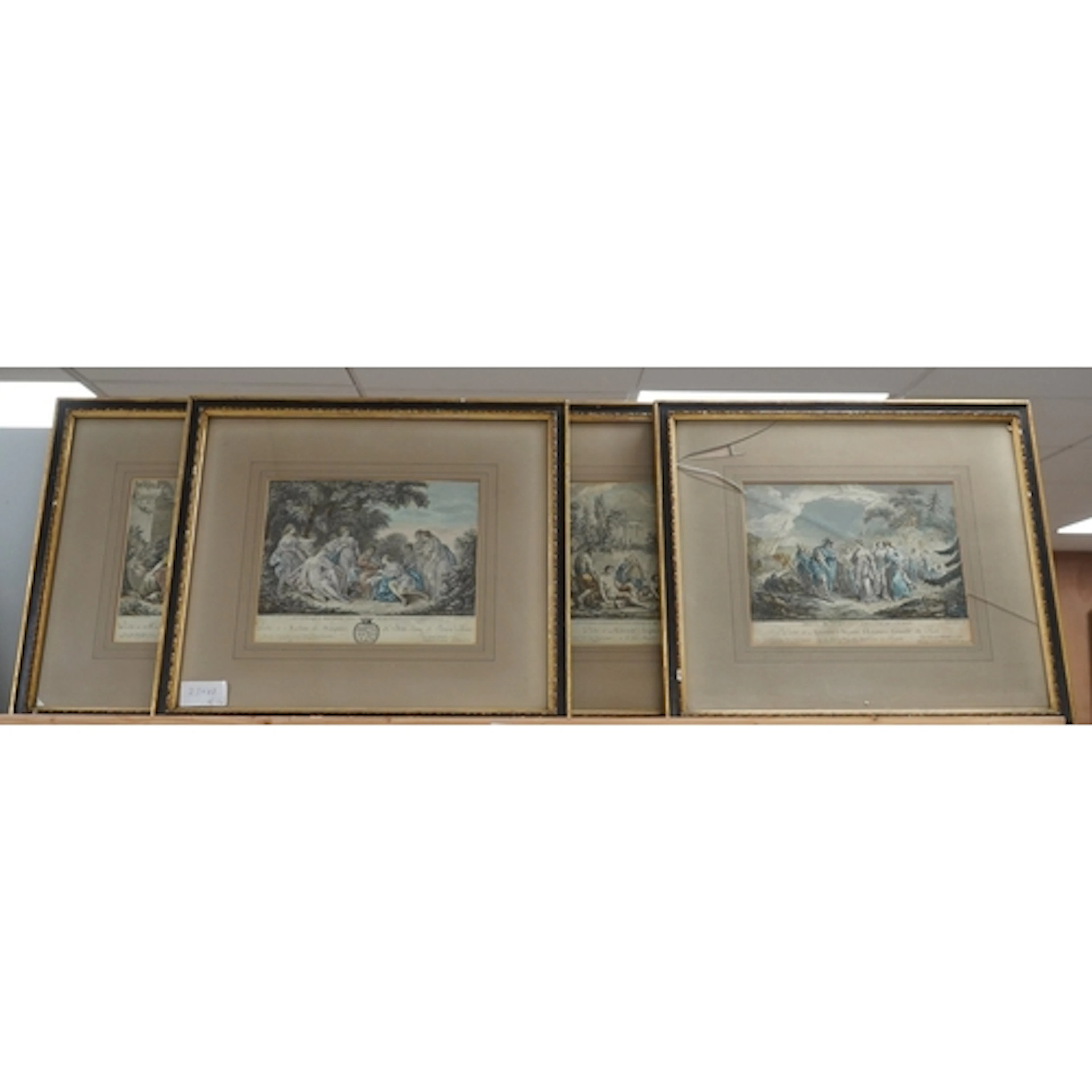 Four French engravings depicting scenes from the life of Tel...