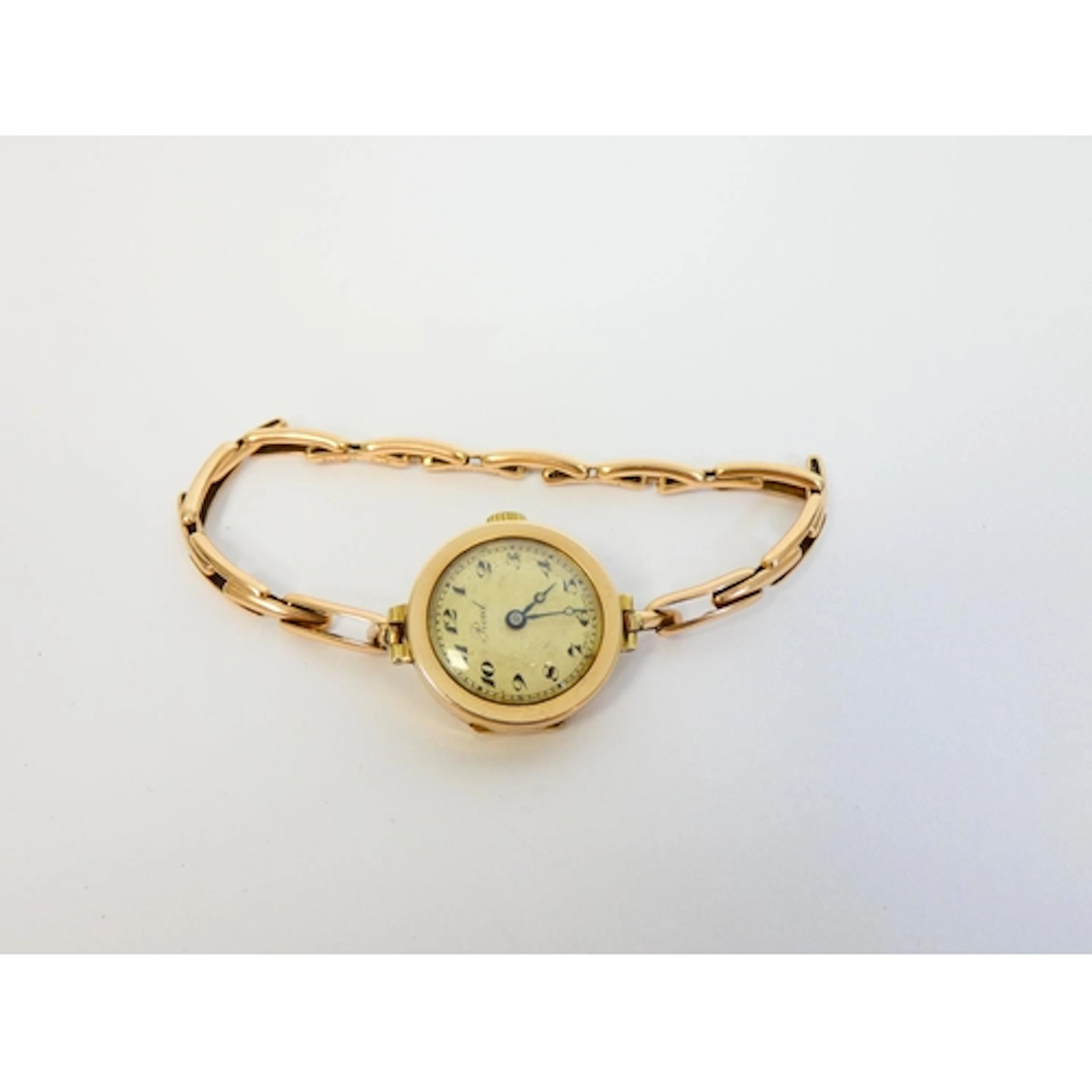 Lady's Buren 9ct gold watch, for Reid, on expanding bracelet...