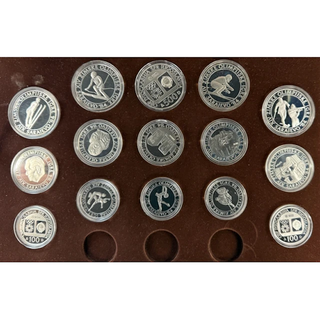 Yugoslavia 1984 Sarajevo Winter Olympics 15-coin silver proo...