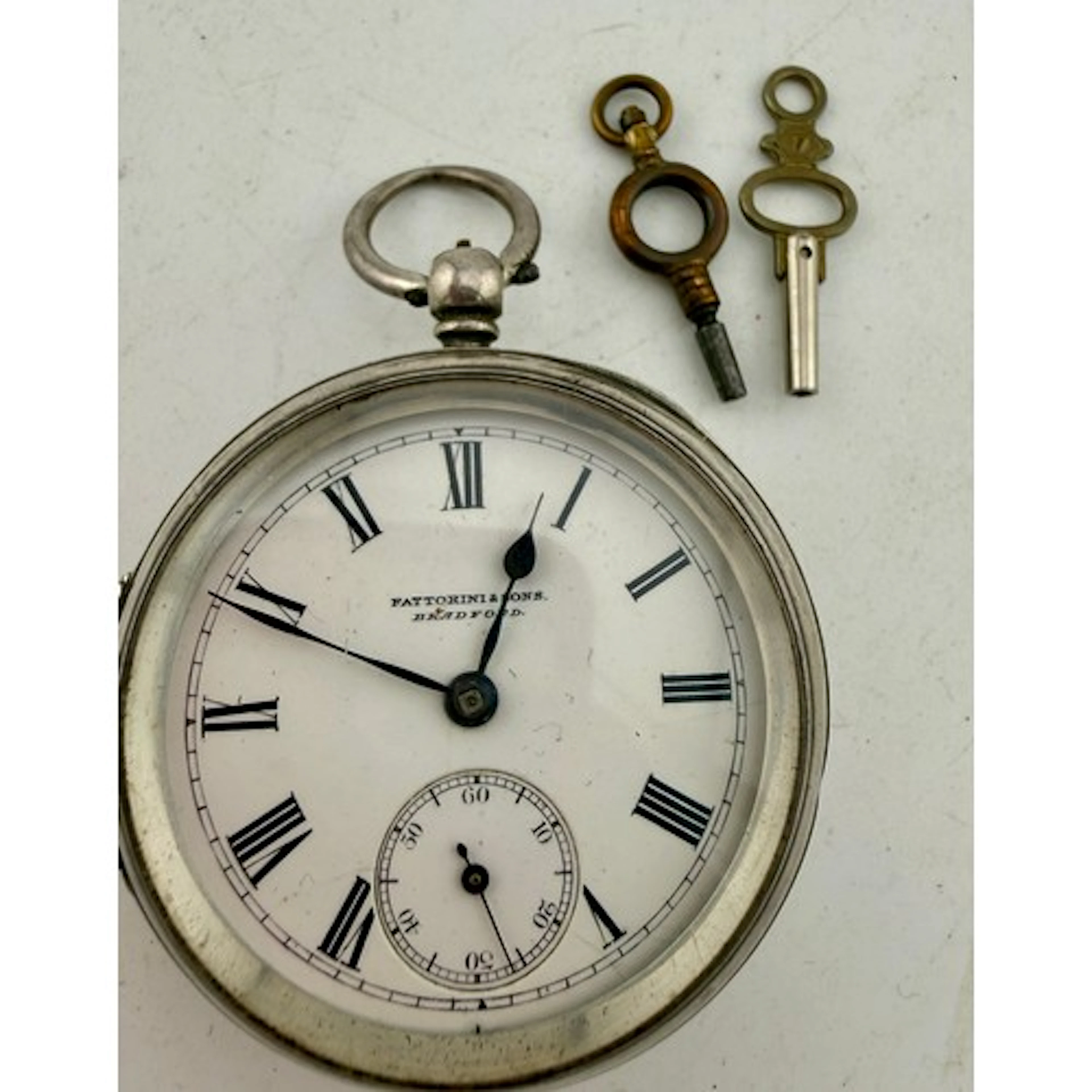Hallmarked silver pocket watch, Birmingham 1897, maker Fatto...