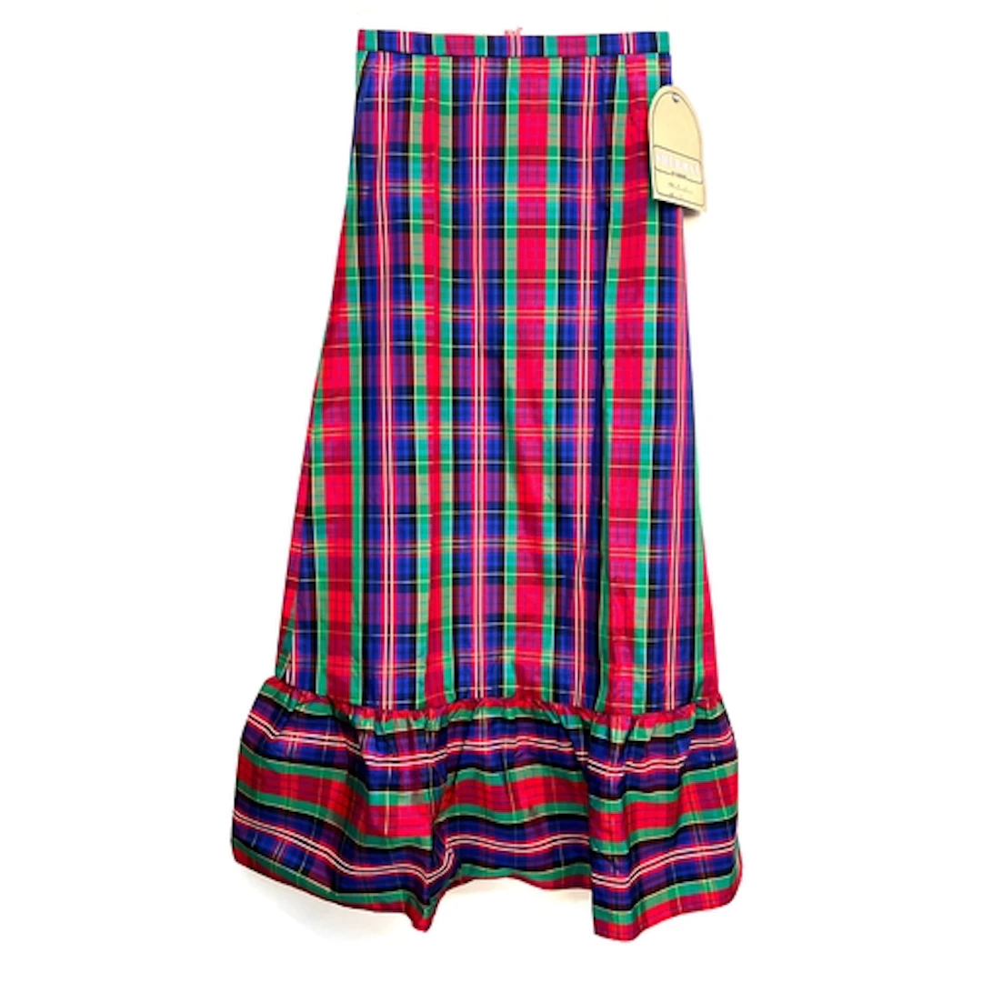 Two vintage Sherman colourful taffeta skirts, size 14