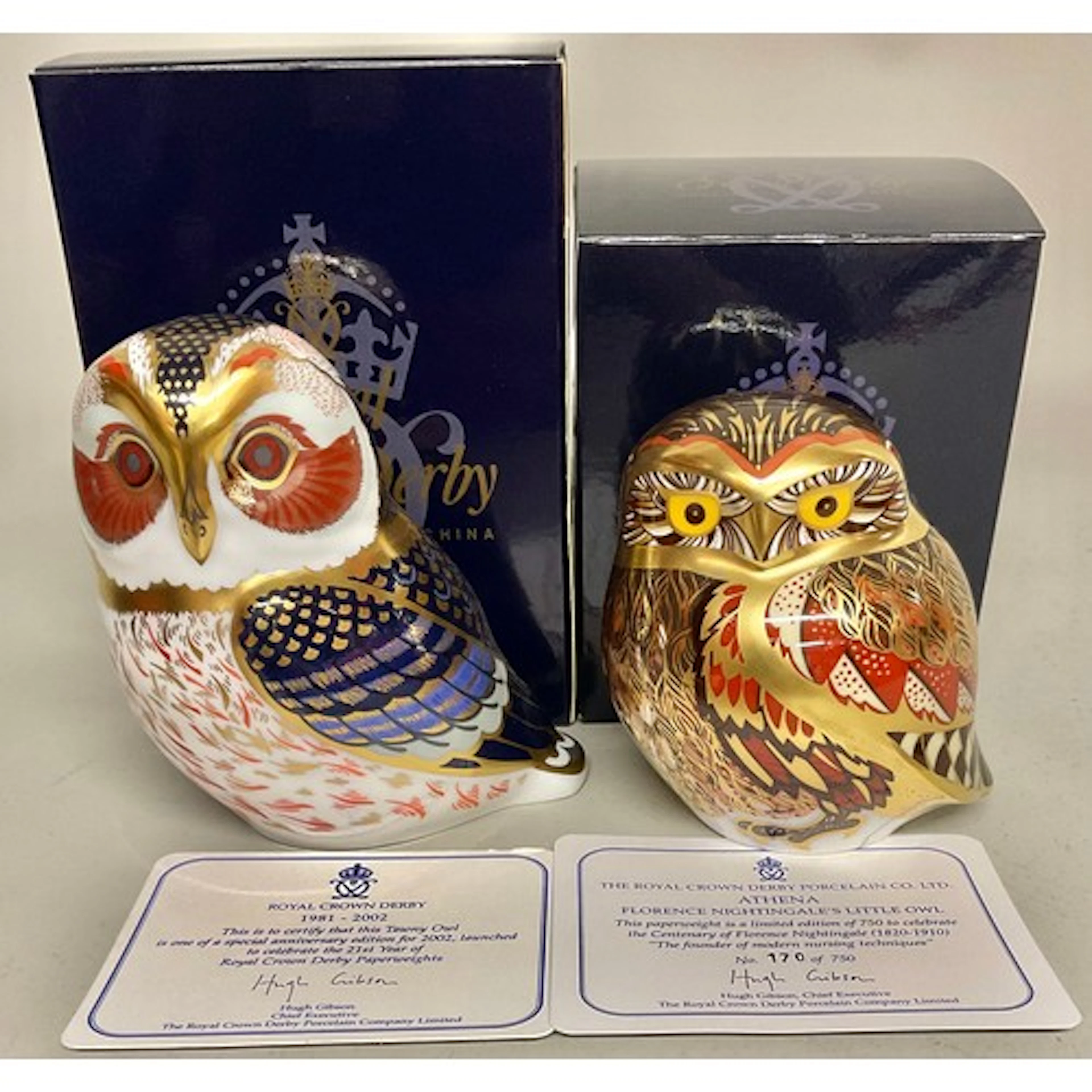 A Royal Crown Derby paperweight, Athena, Florence Nightingal...